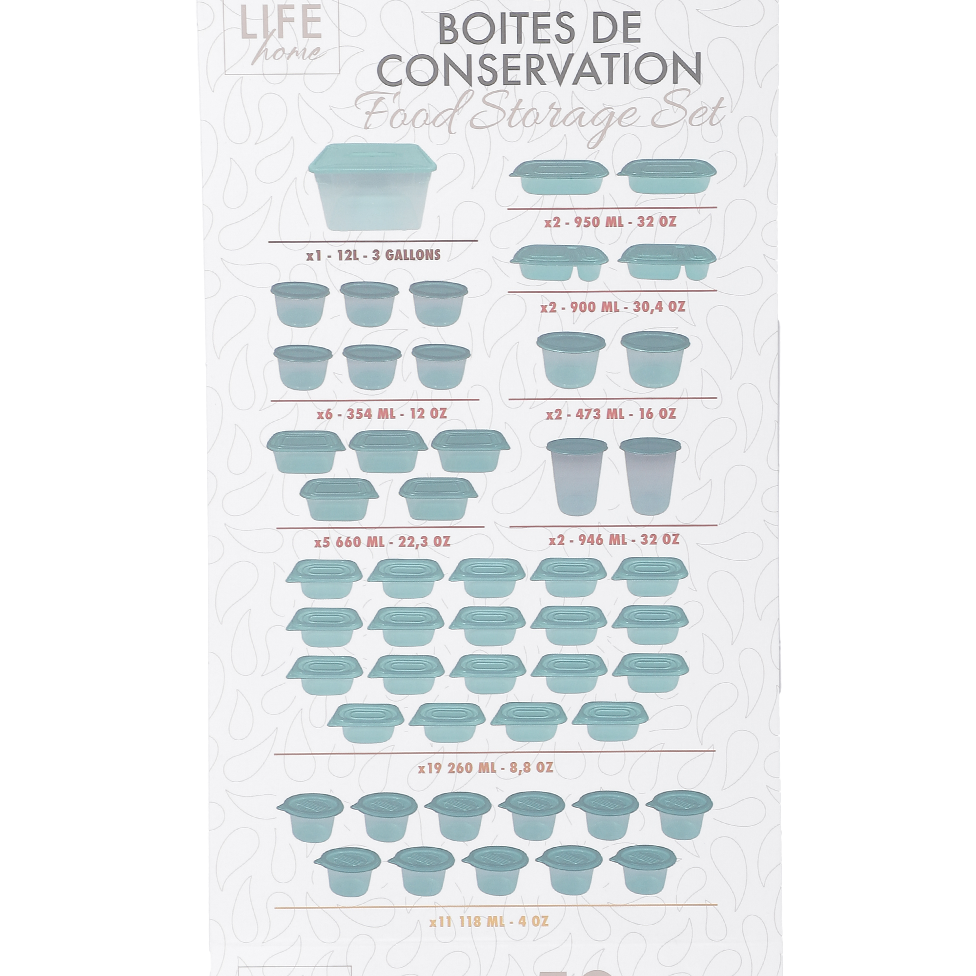 Lot de 50 boites de conservation