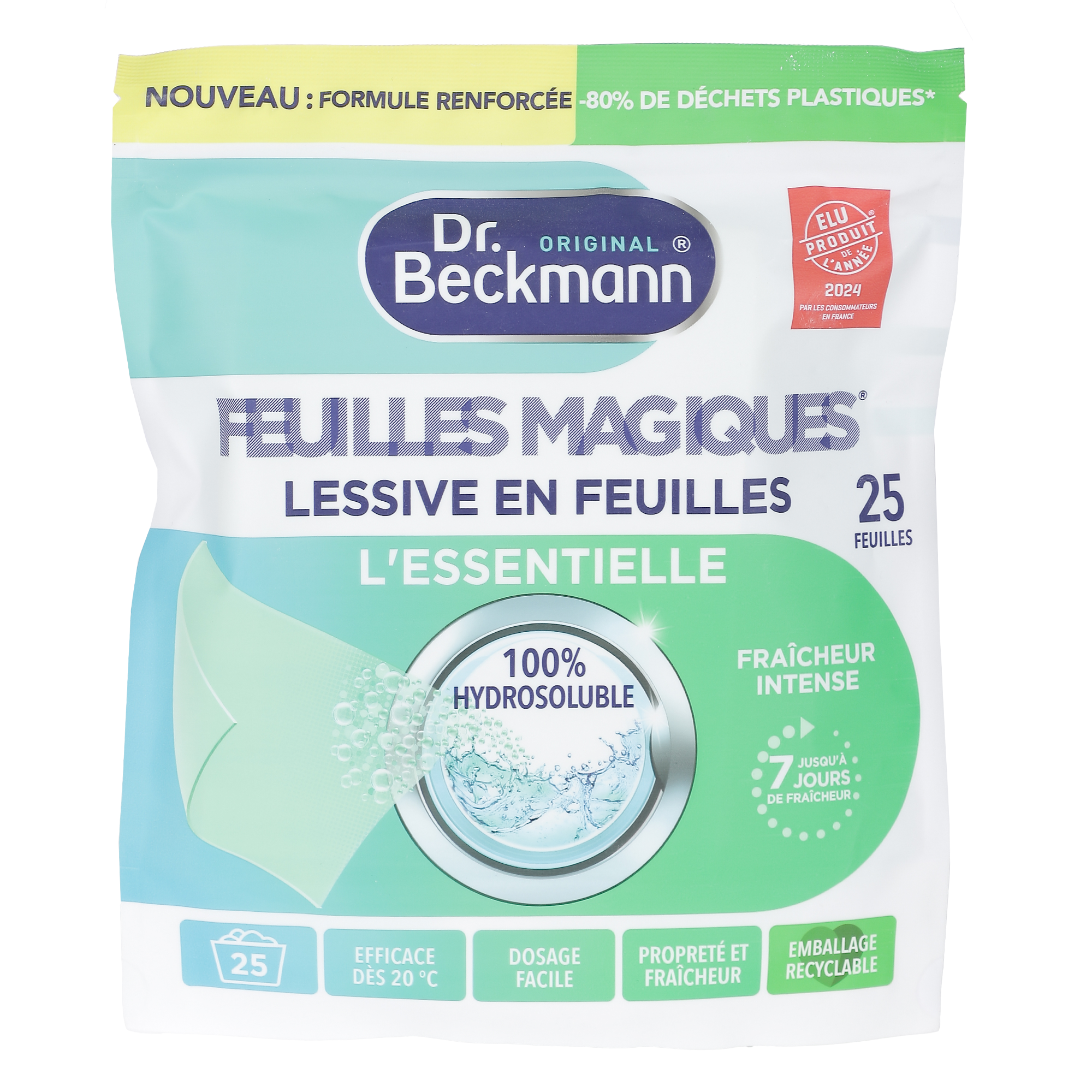 25 lessives en feuilles magiques l'essentielle fraîcheur