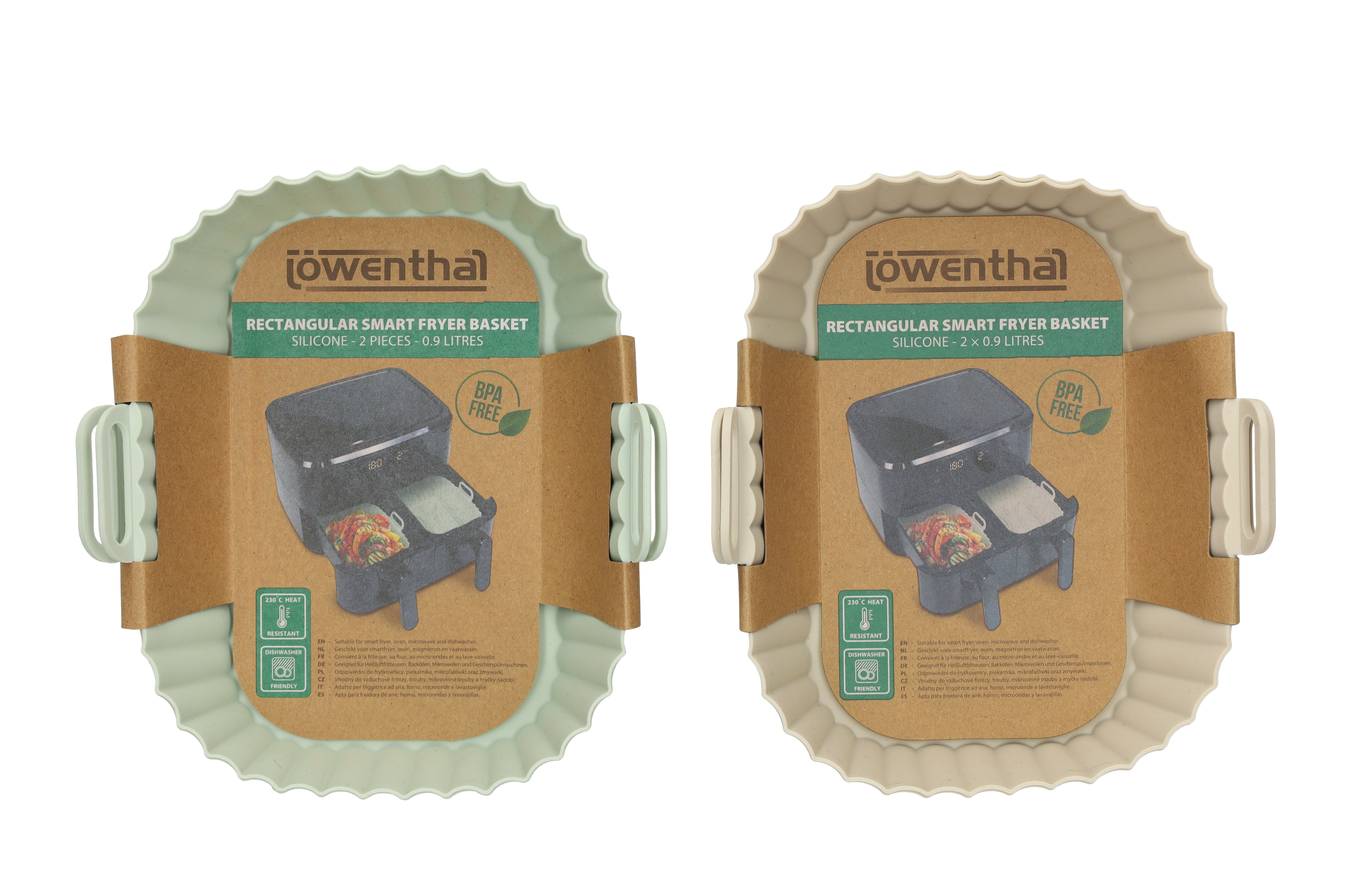 2 paniers en silicone rectangulaire pour friteuse à air