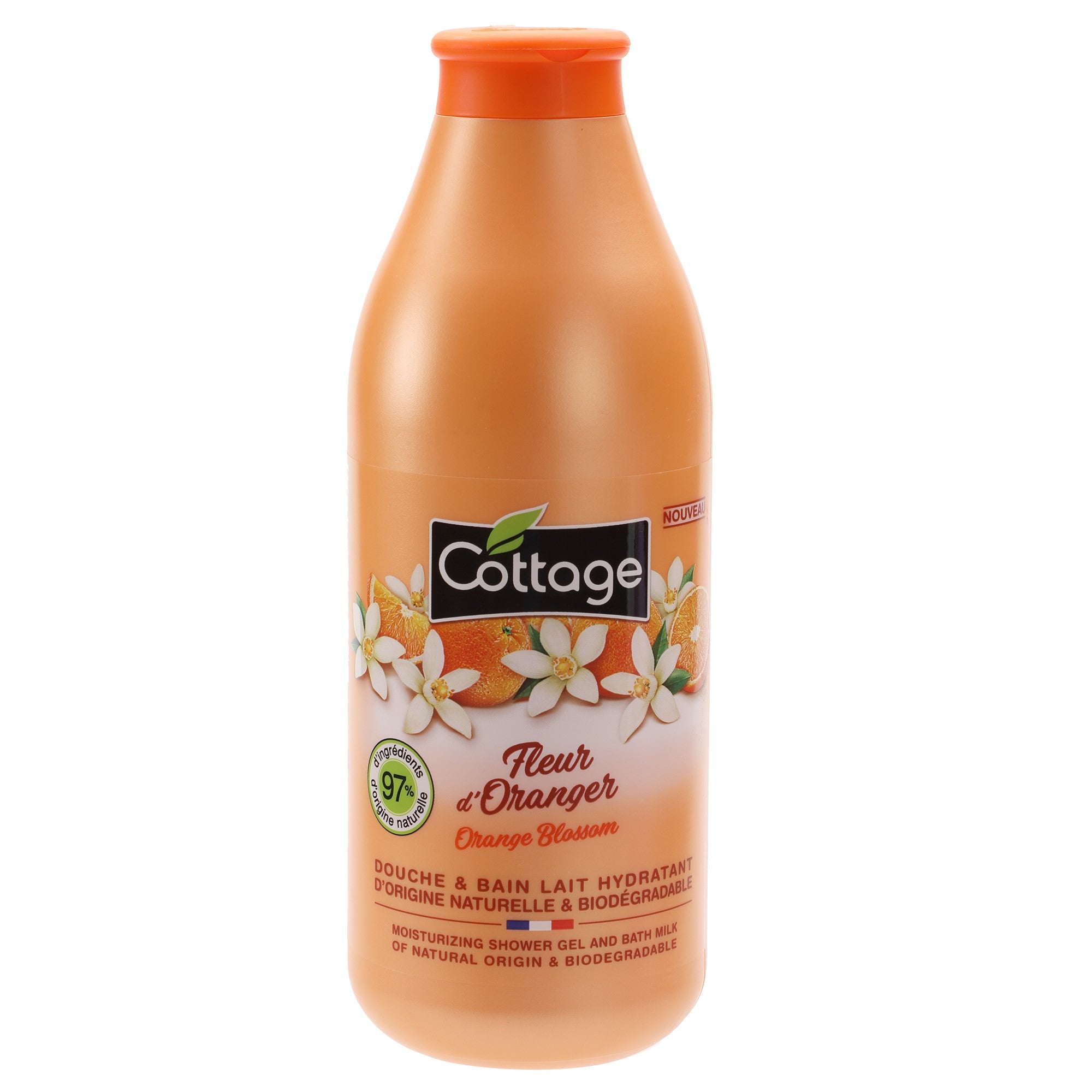 Lait hydratant douche et bain fleur d'oranger