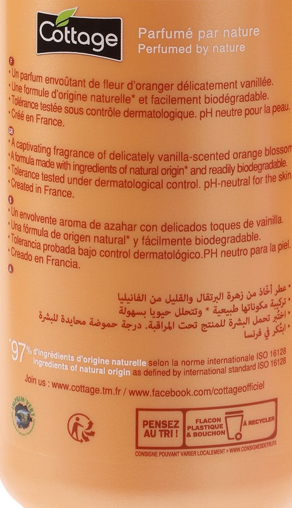 Lait hydratant douche et bain fleur d'oranger