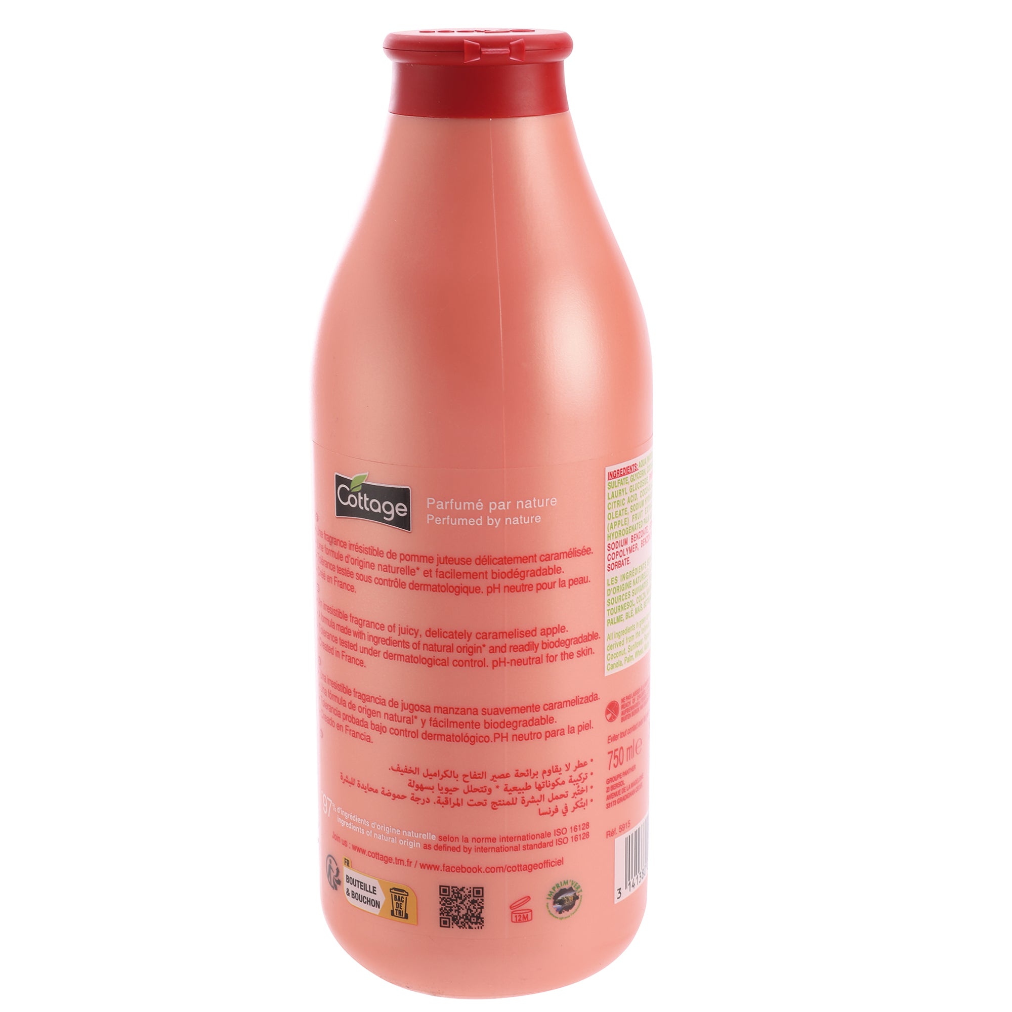 Lait douche et bain hydratant pomme d'amour
