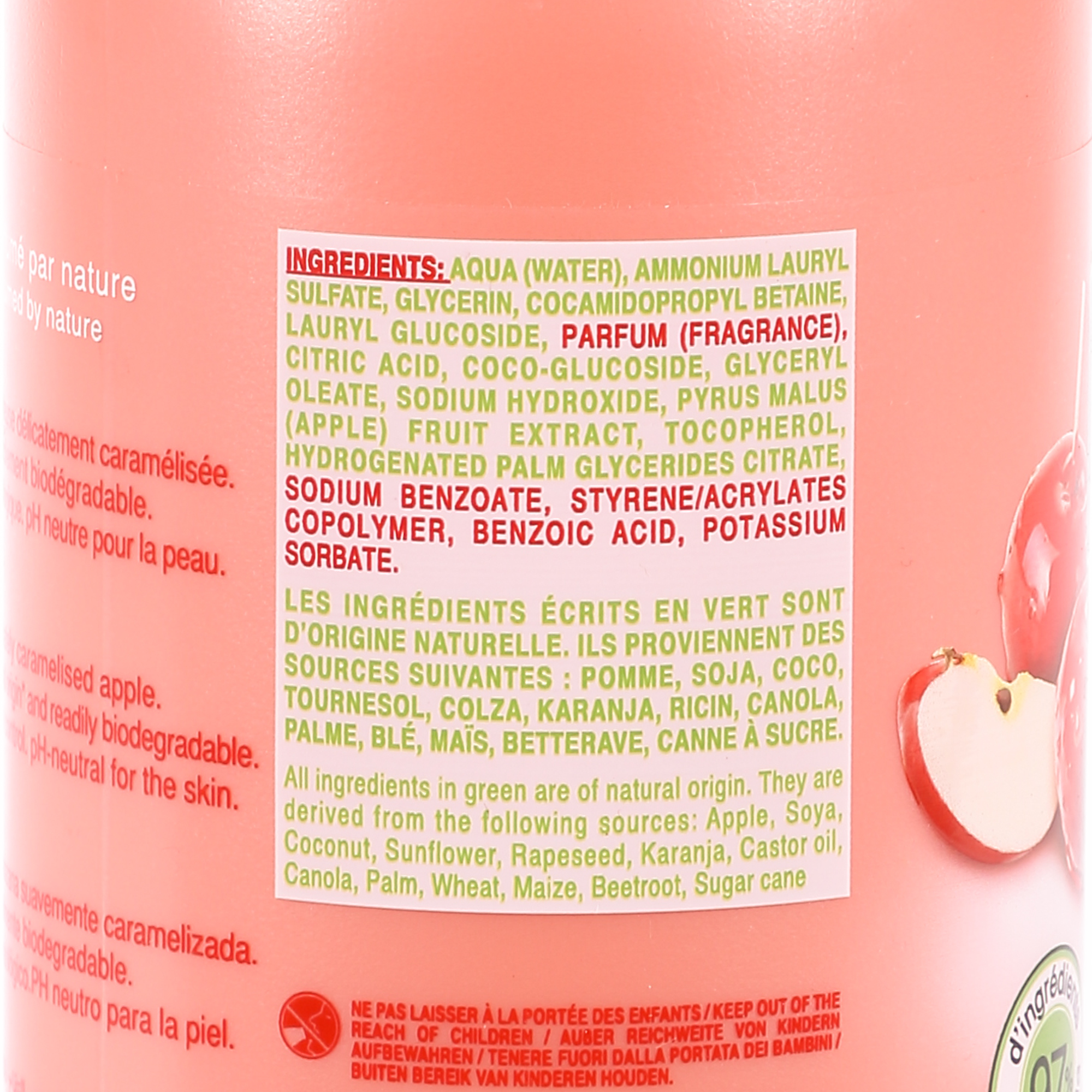 Lait douche et bain hydratant pomme d'amour