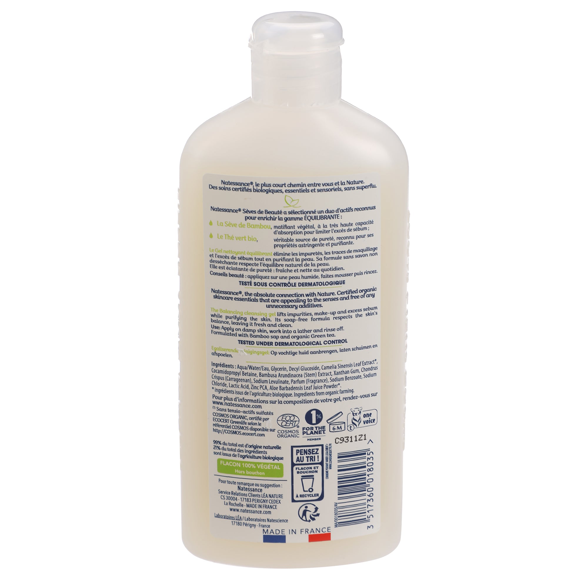 Gel nettoyant équilibrant bambou et thé vert bio