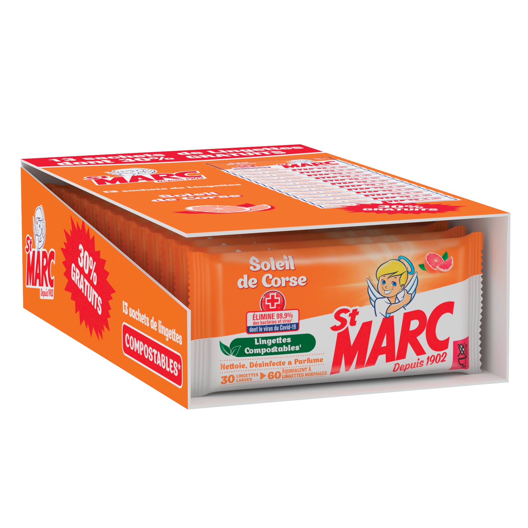 lot de 13x30 lingettes Soleil de Corse