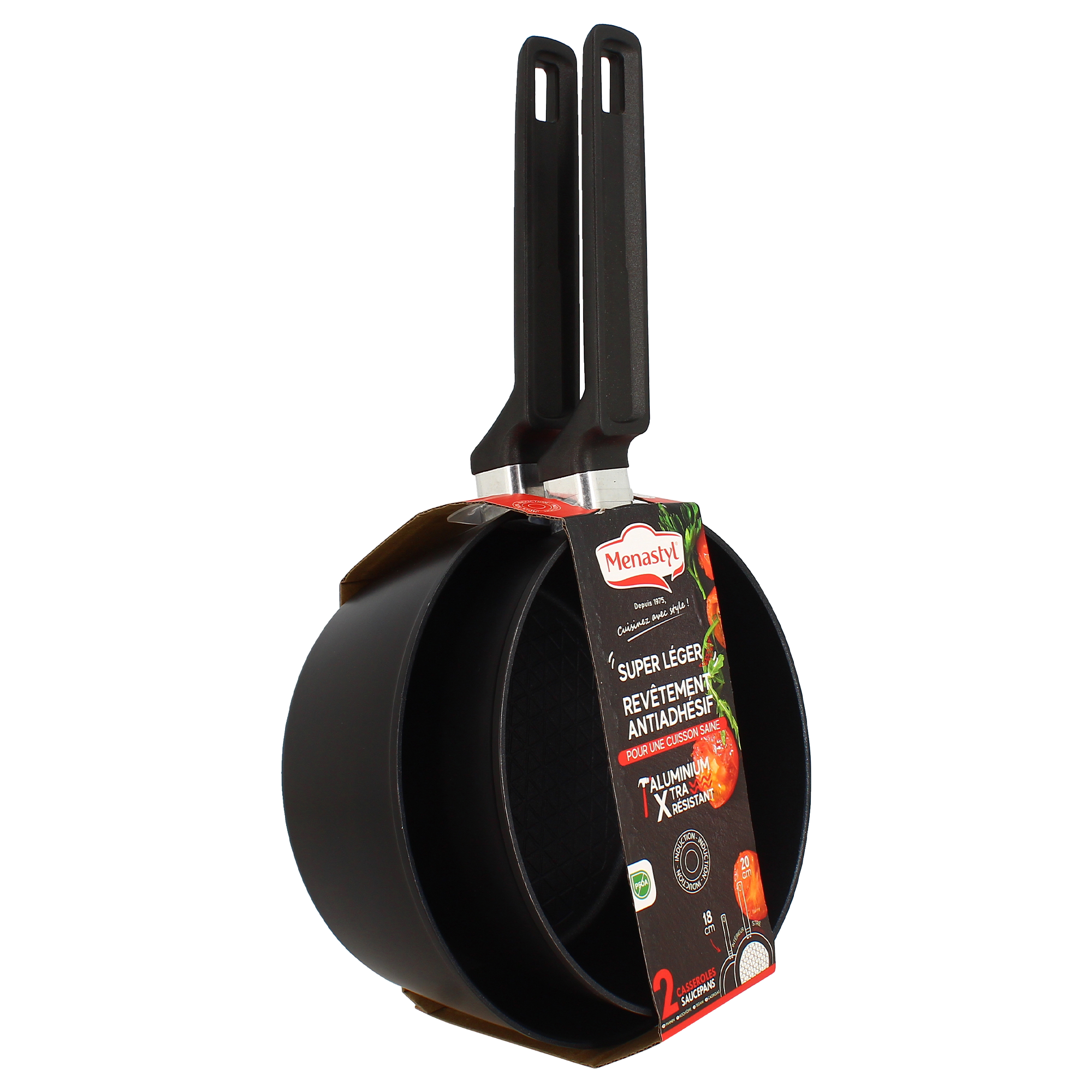 Lot de 2 casseroles tout feux dont induction