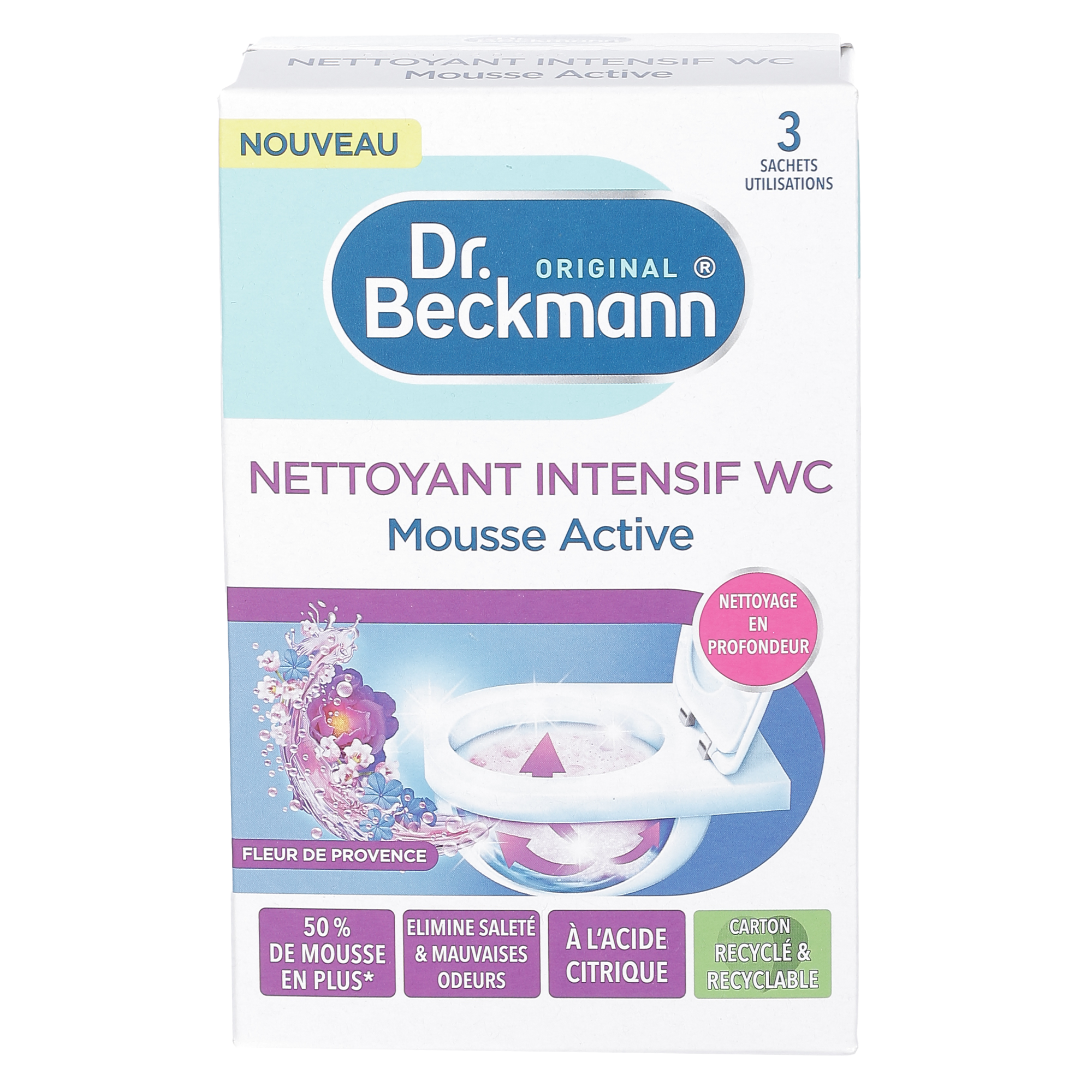 3 sachets mousses active nettoyantes intensif wc