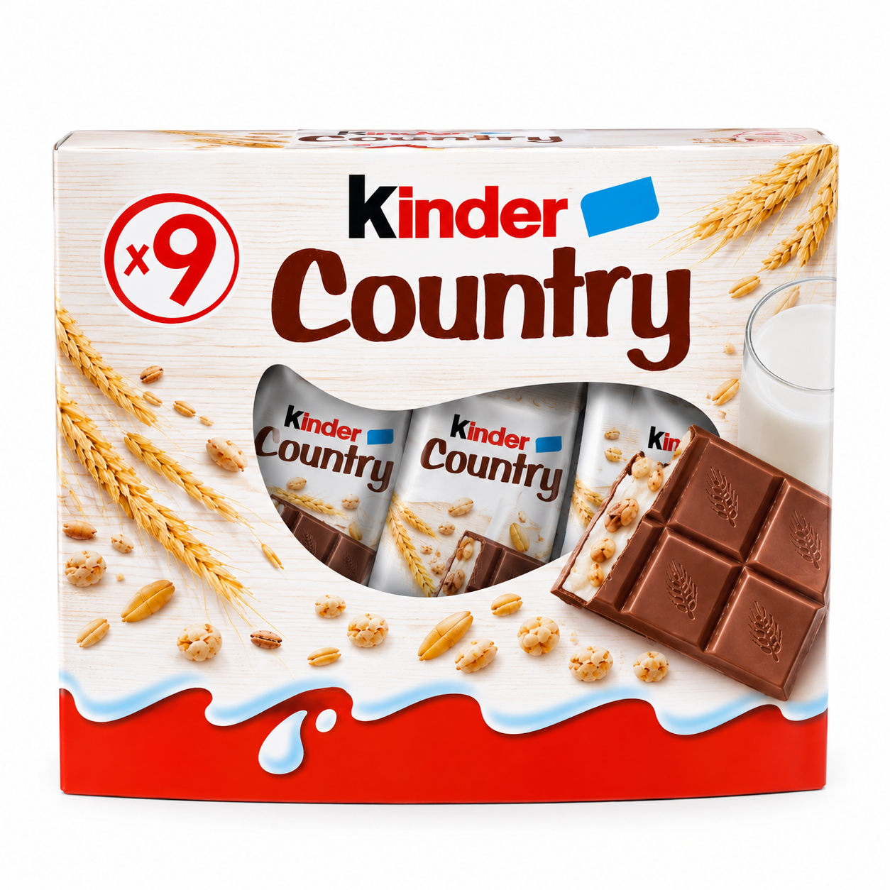 9 barres chocolatées Kinder Country