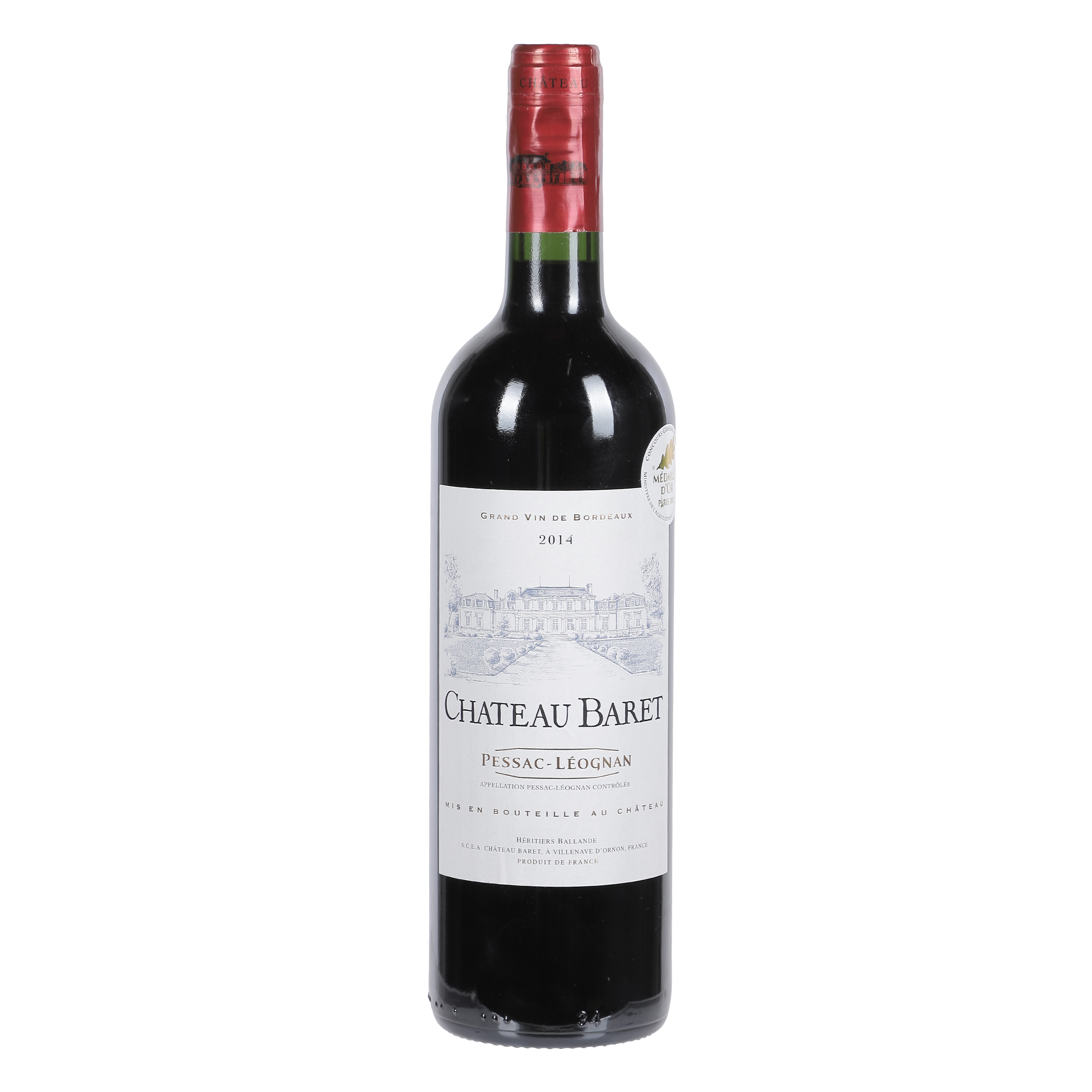 Château Baret Pessac Leognan AOP 2014 Médaille d'or