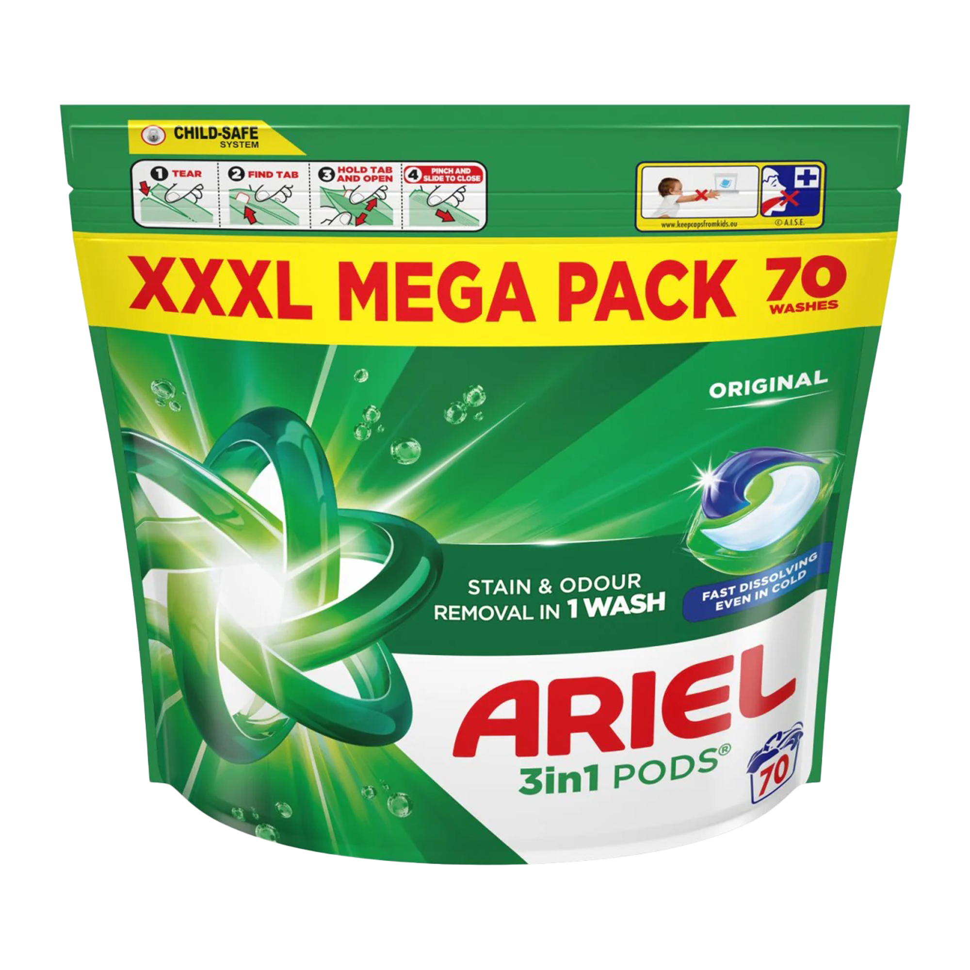 70 capsules de lessive 3 en 1 original
