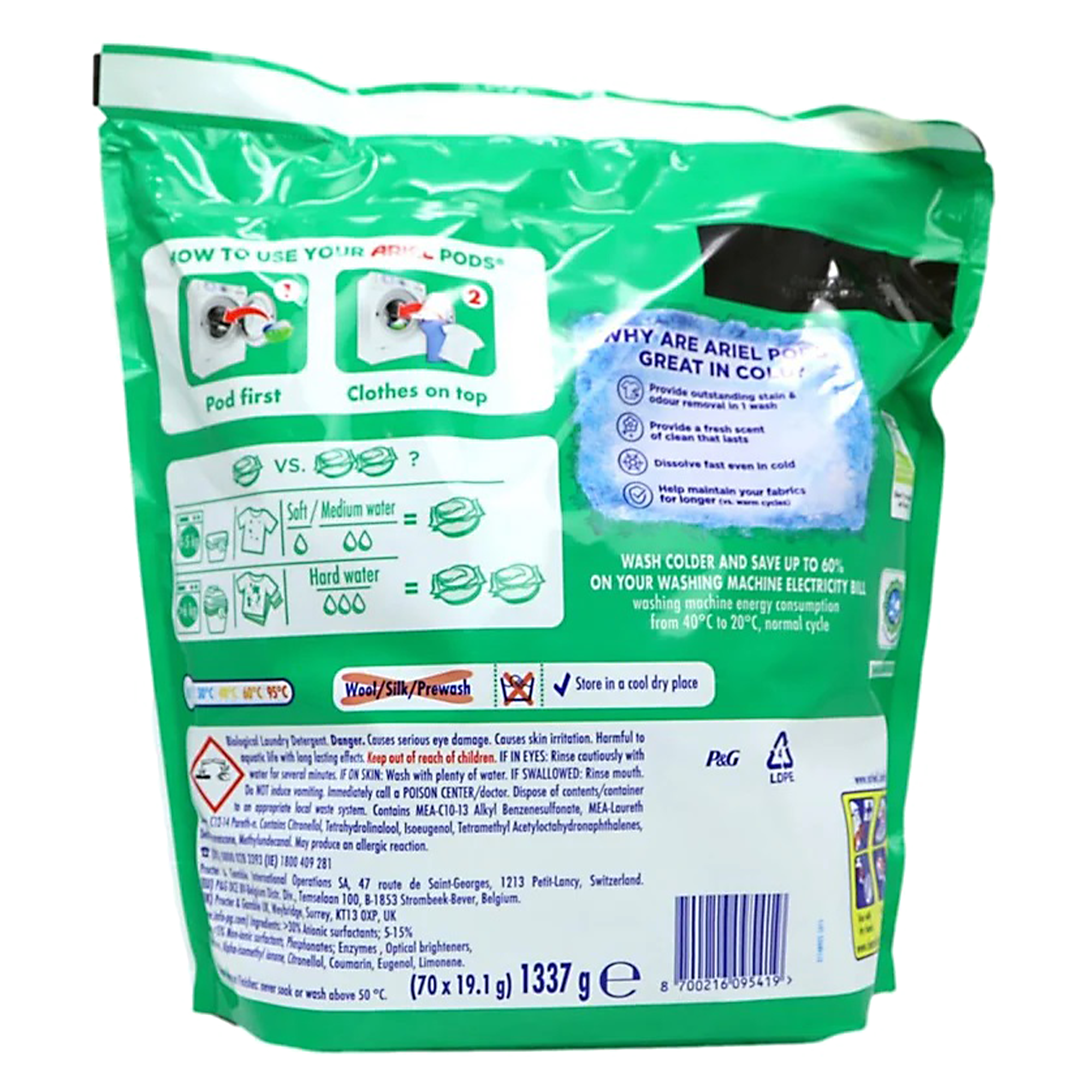 70 capsules de lessive 3 en 1 original