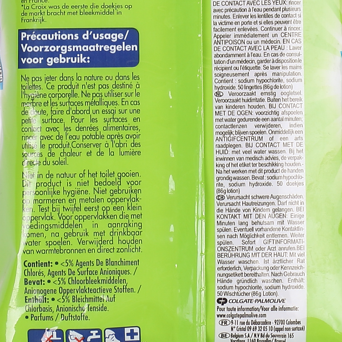 50 LINGETTES NETTOYANTES AVEC JAVEL