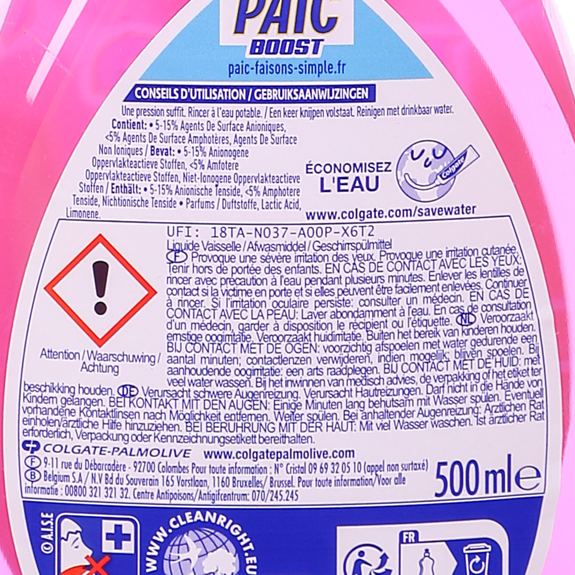Liquide vaisselle Boost citron et fruit de la passion