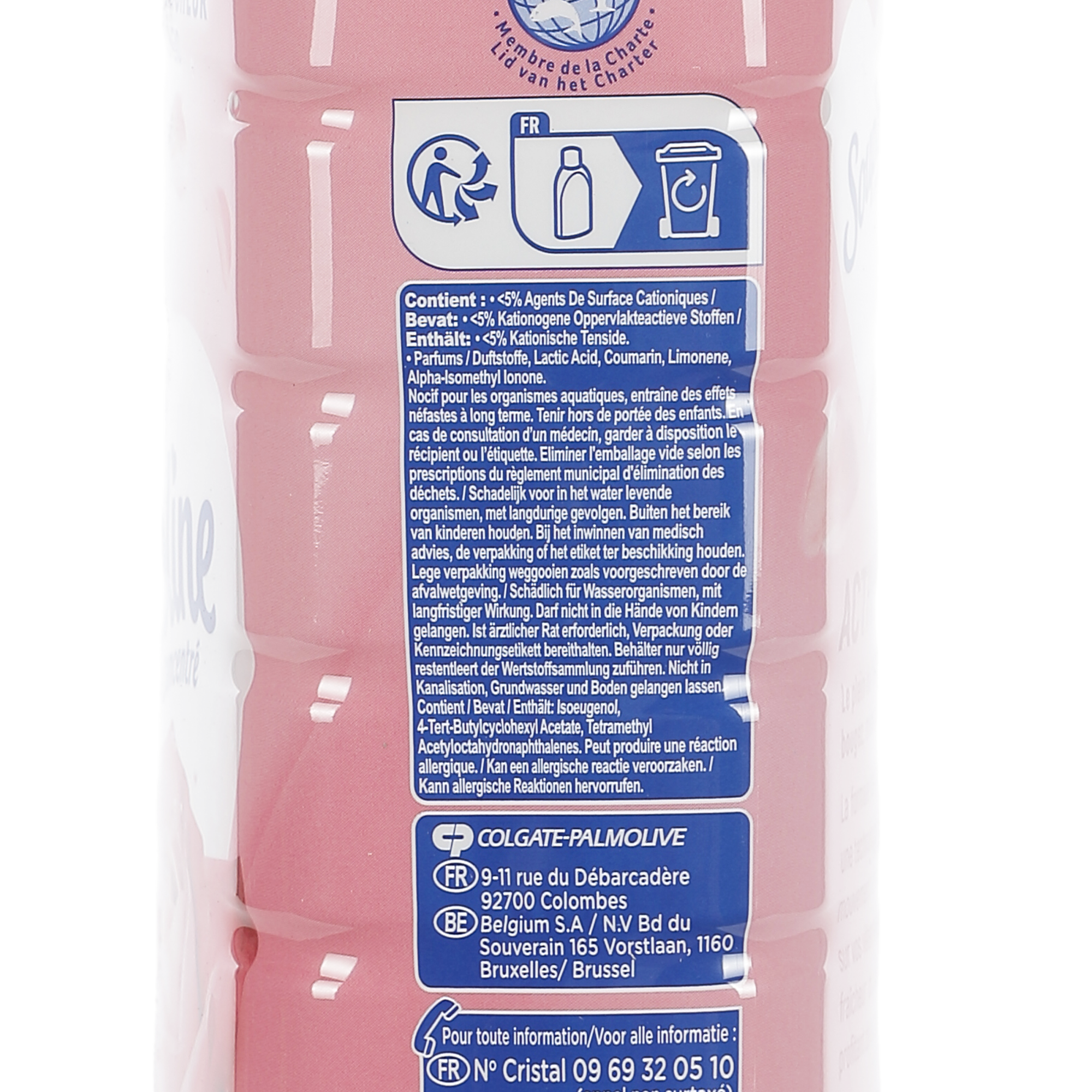 48 doses d'adoucissant concentré active fresh rose 30 jours de fraîcheur