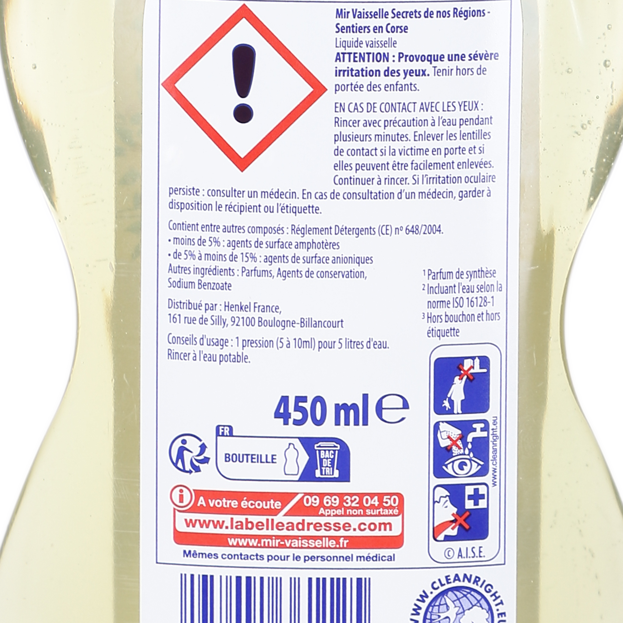 Liquide vaisselle sentiers en Corse cedrat et Genet sauvage