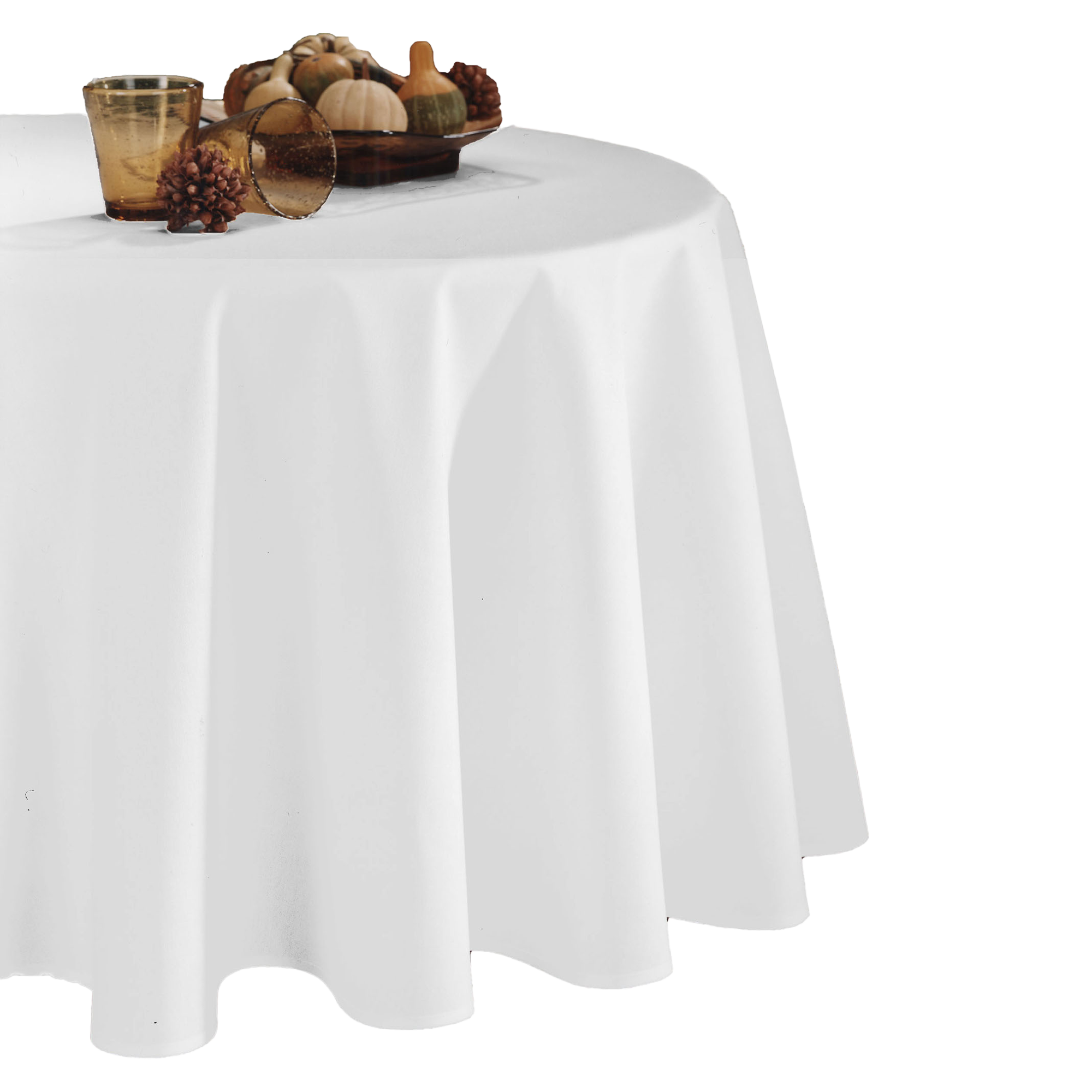 Nappe polyester unie diamètre 180cm  - Blanc