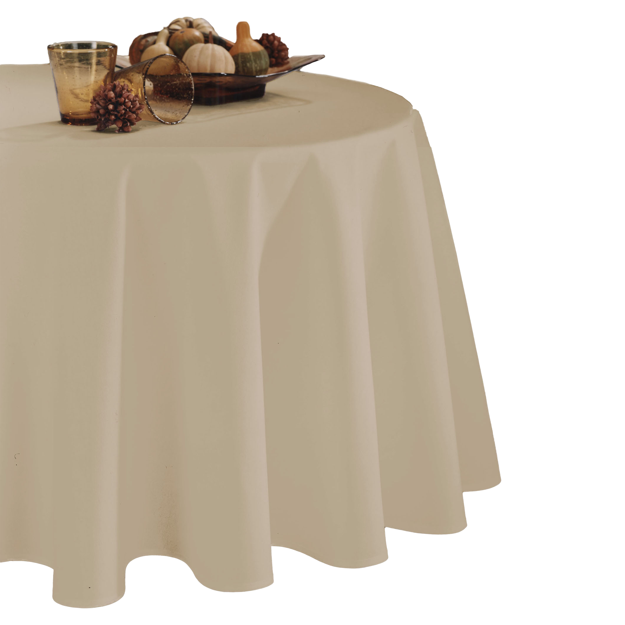 Nappe polyester unie diamètre 180cm  - Beige