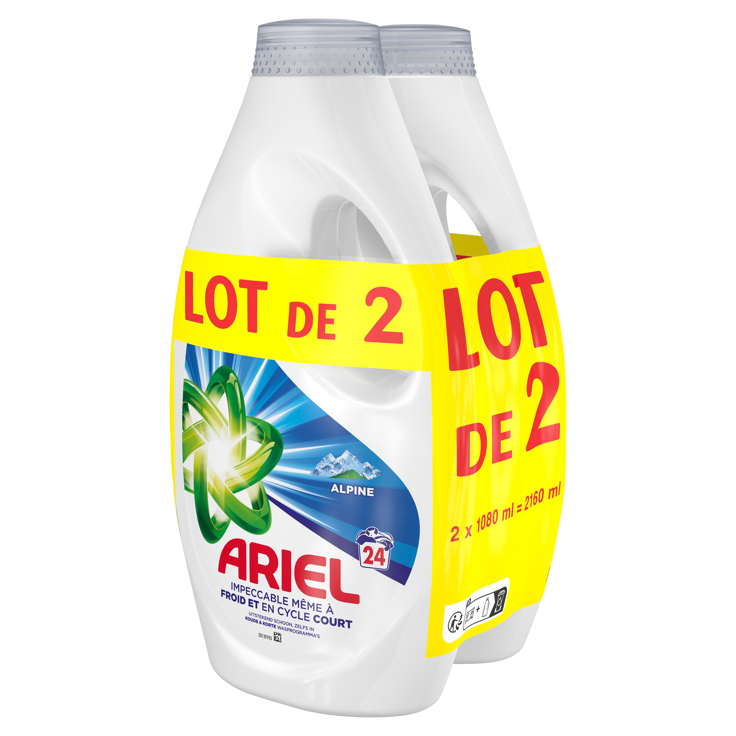 Lot de 2x24 doses de lessive liquide alpine