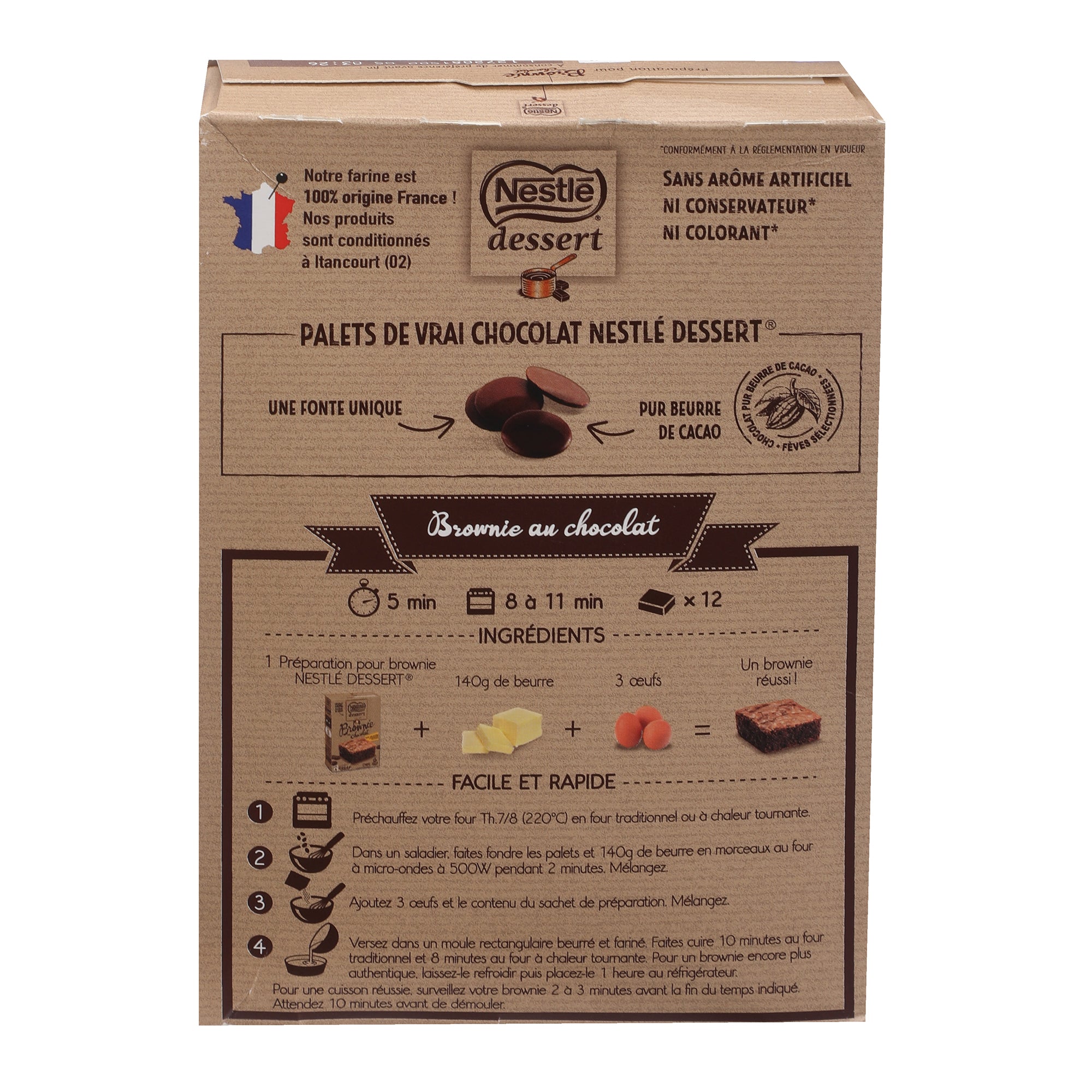 Préparation dessert brownie