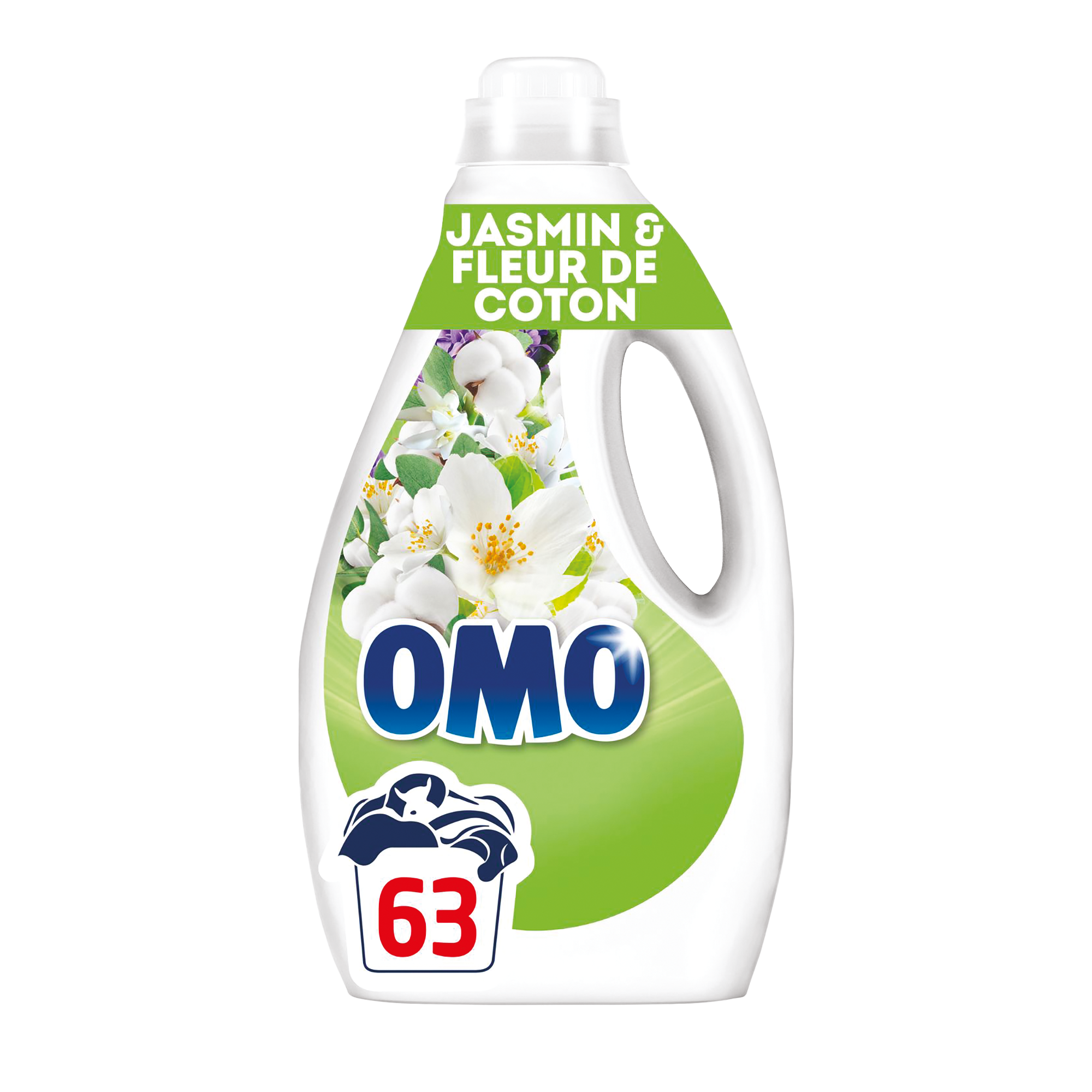 63 doses de lessive liquide Jasmin et Fleur de coton