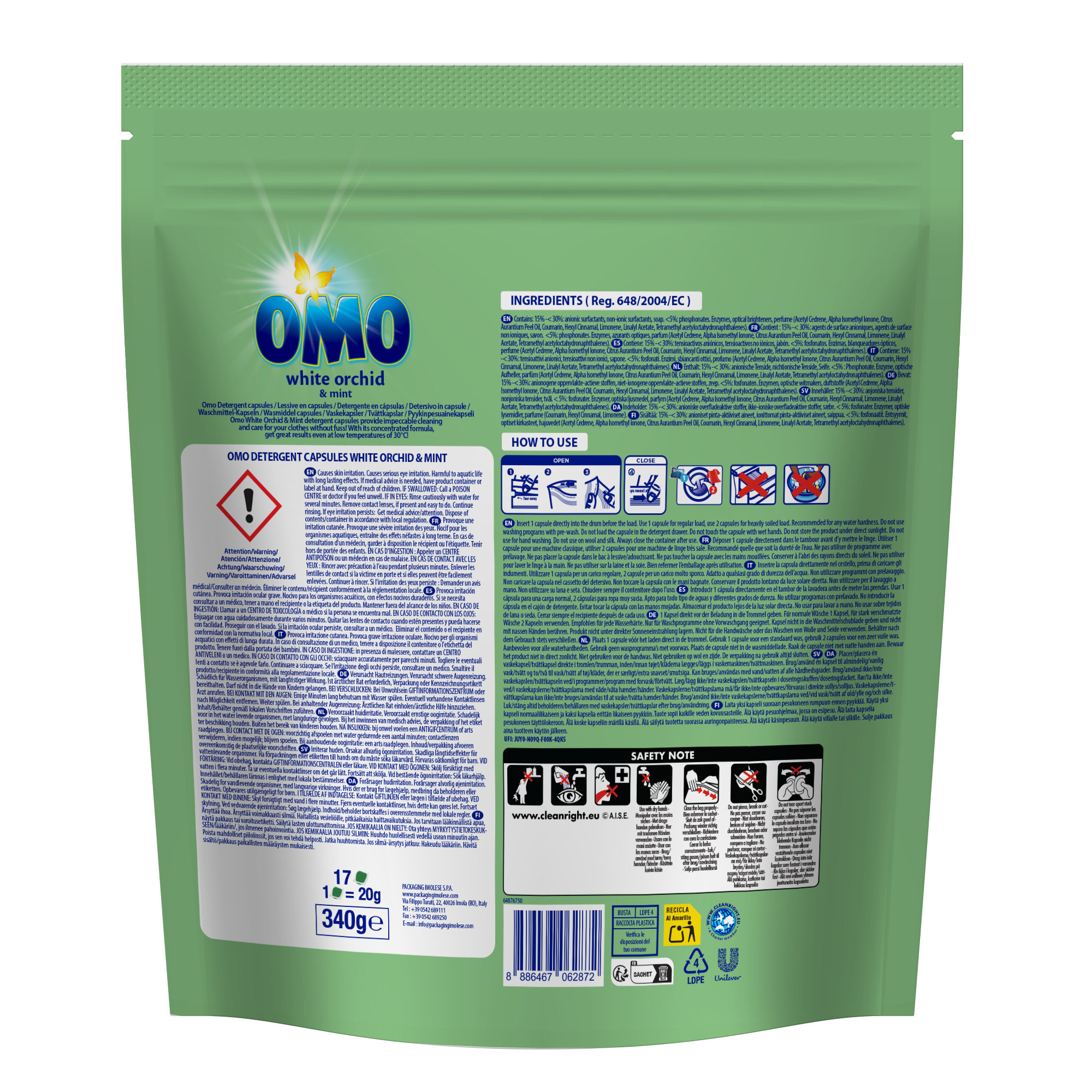 17 capsules lessive White Orchid
