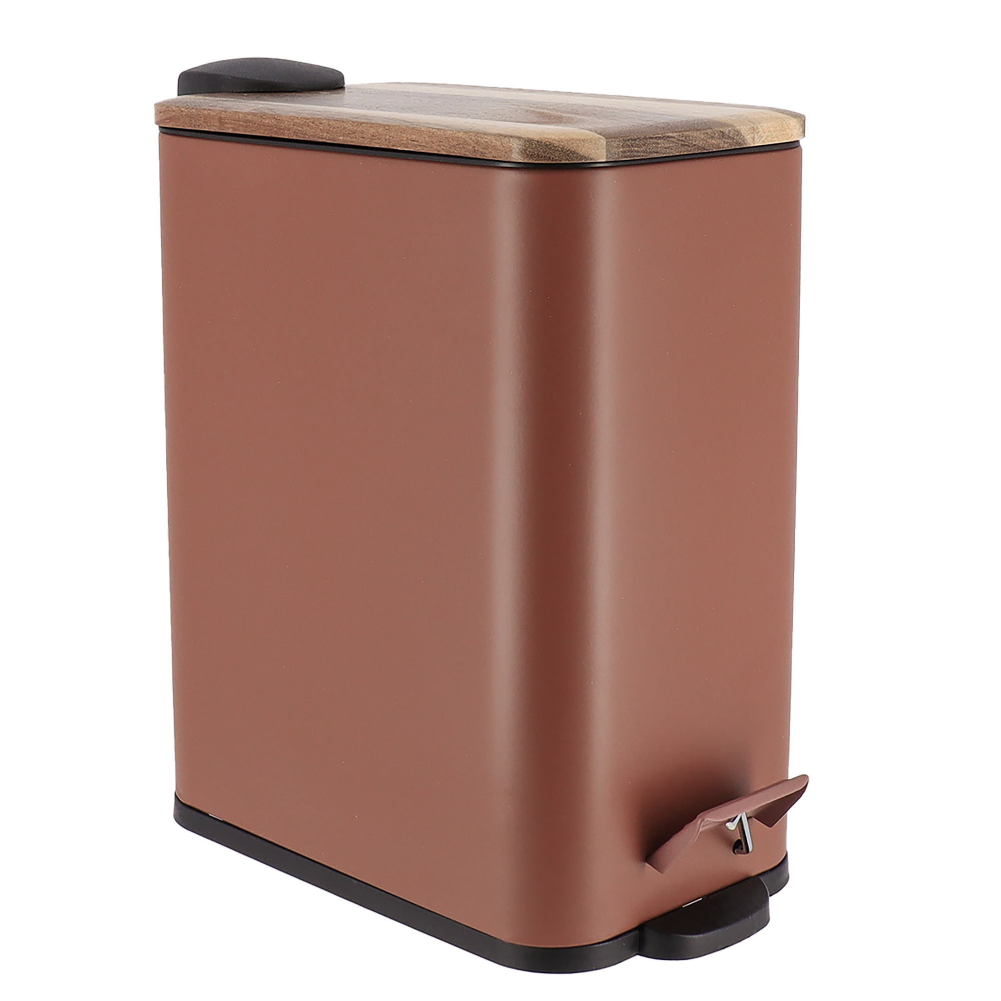 Poubelle en métal terracotta 5L