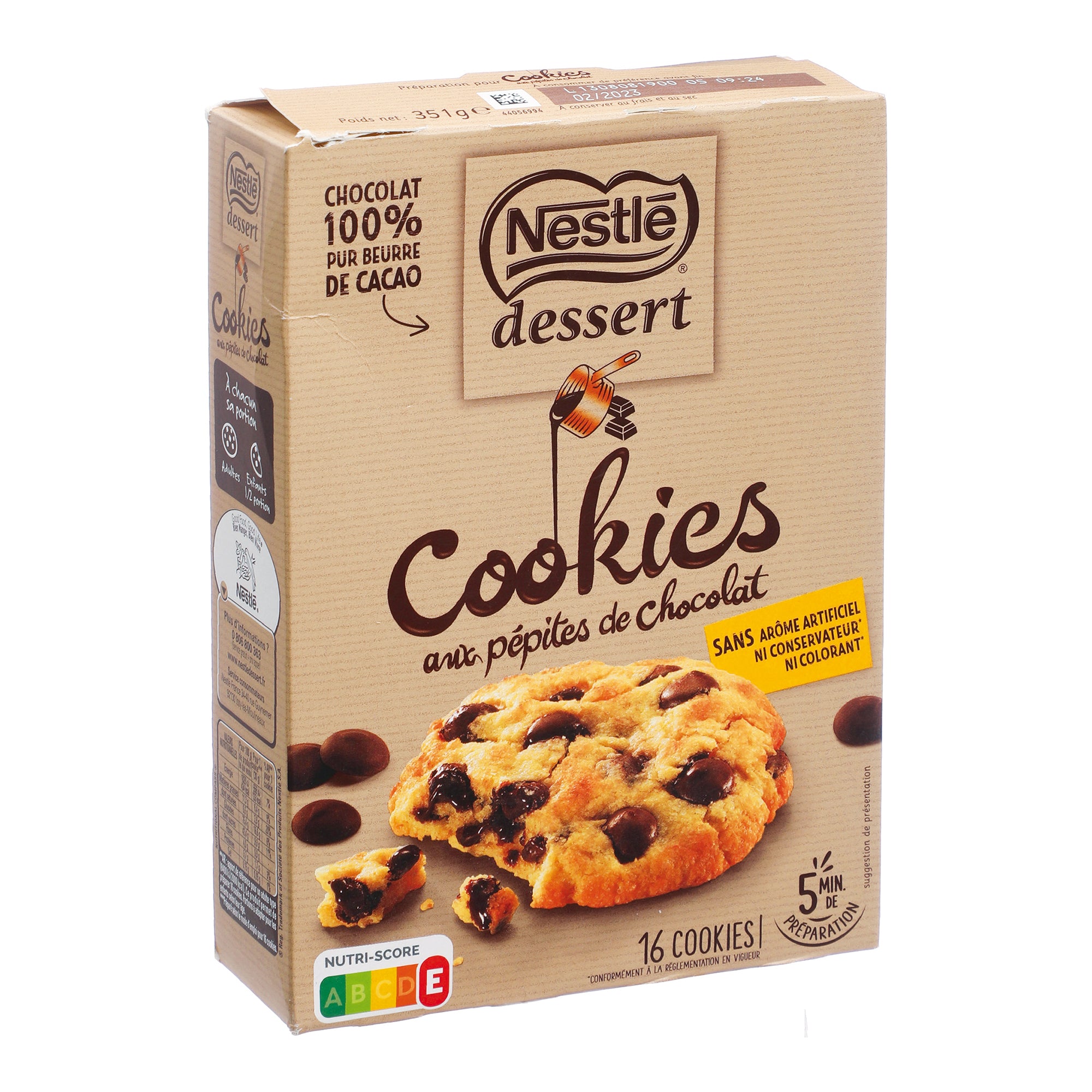 Préparation cookies au chocolat