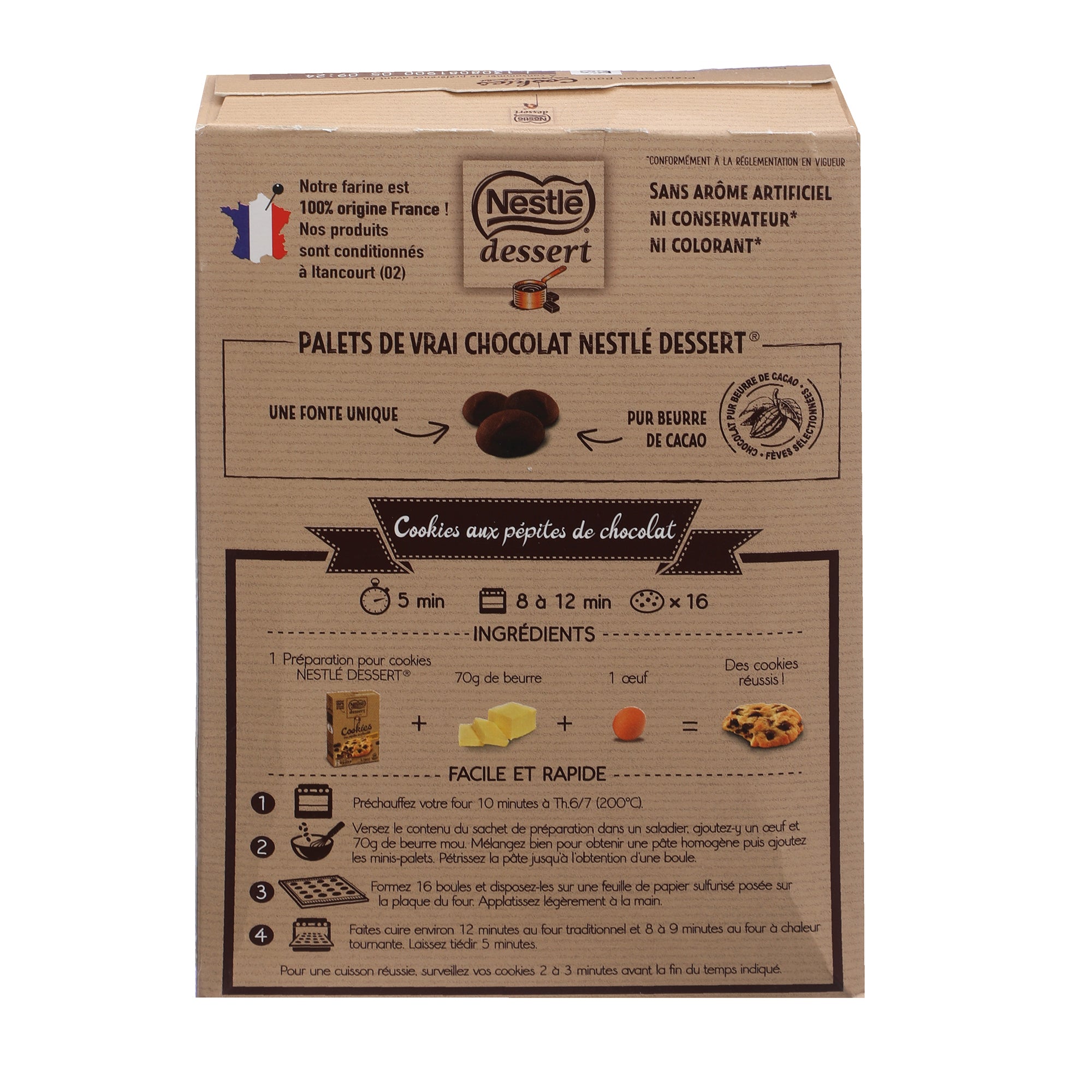 Préparation cookies au chocolat