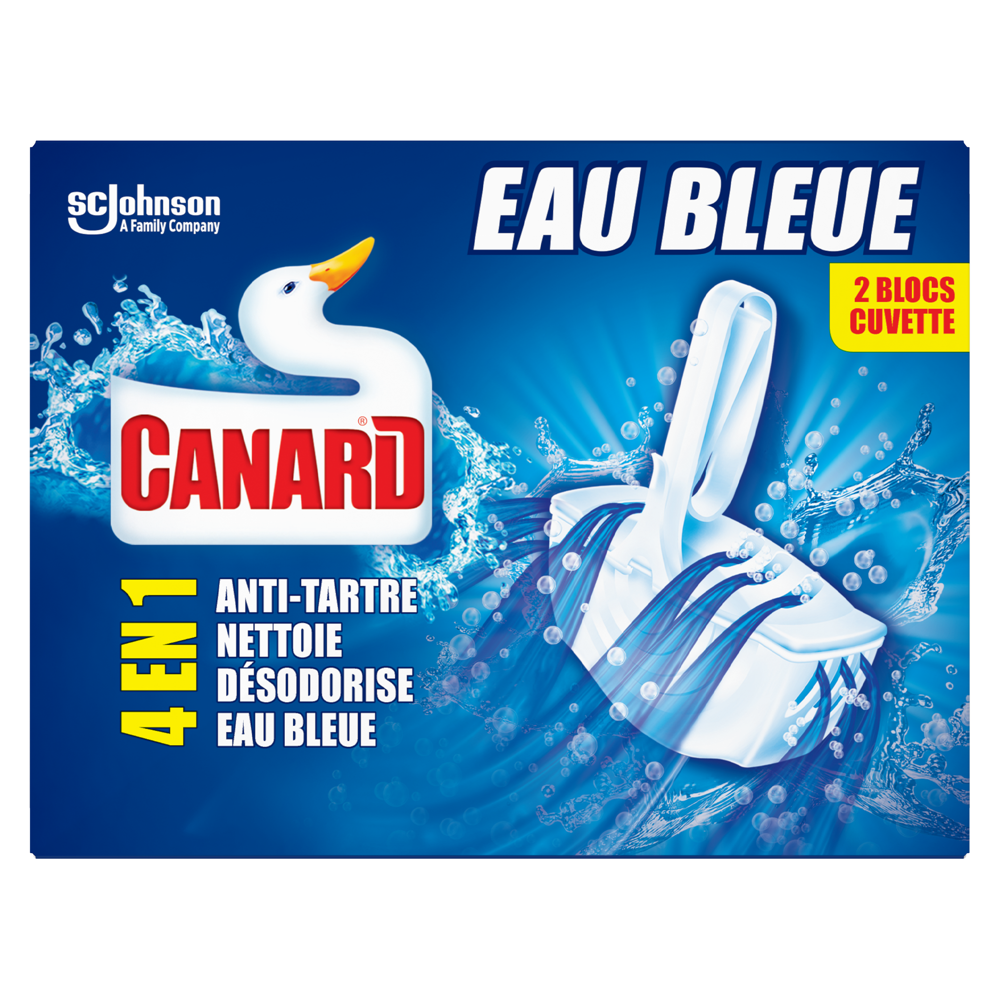 2 blocs WC eau bleue 4 en 1