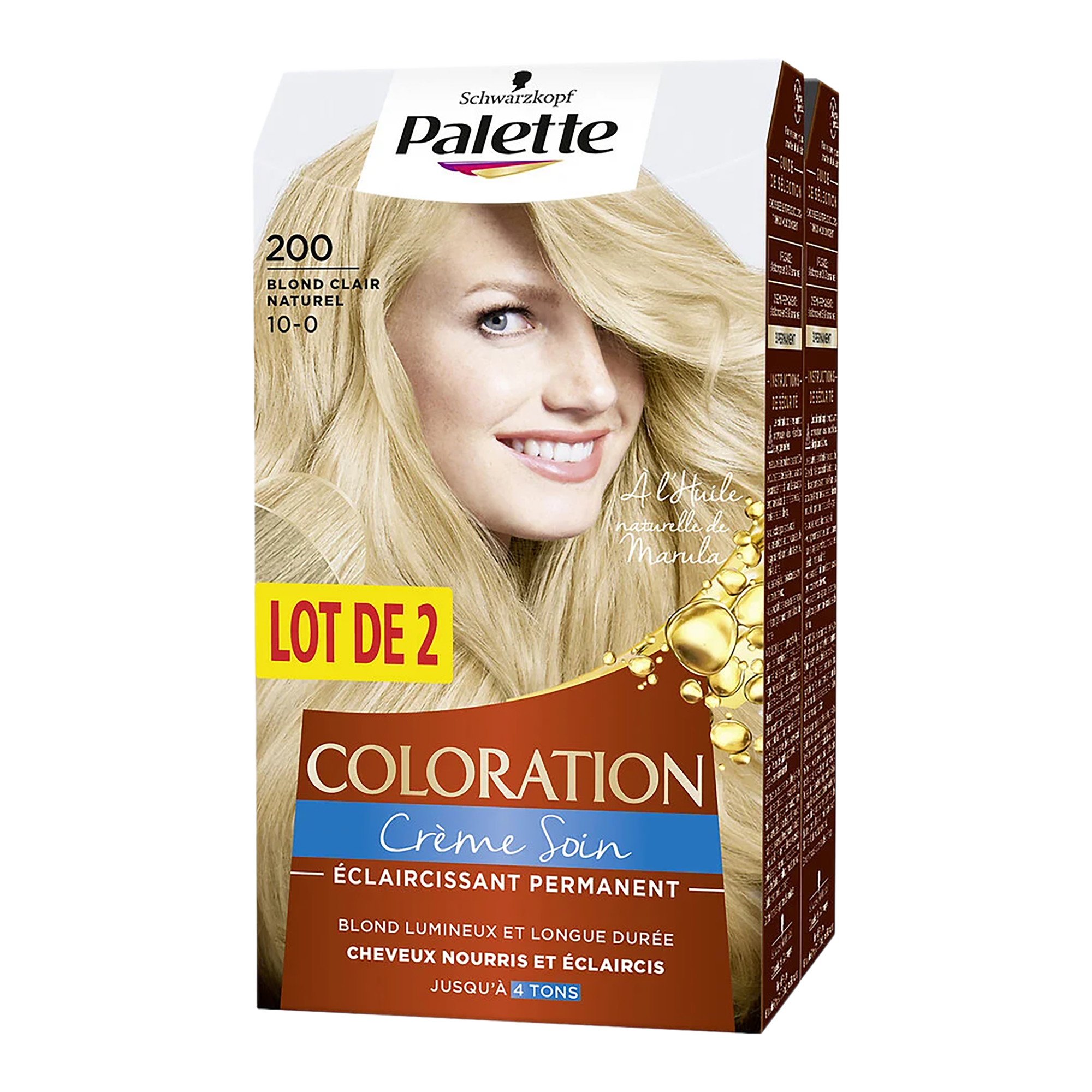 Lot de 2 colorations permanentes 200 blond clair