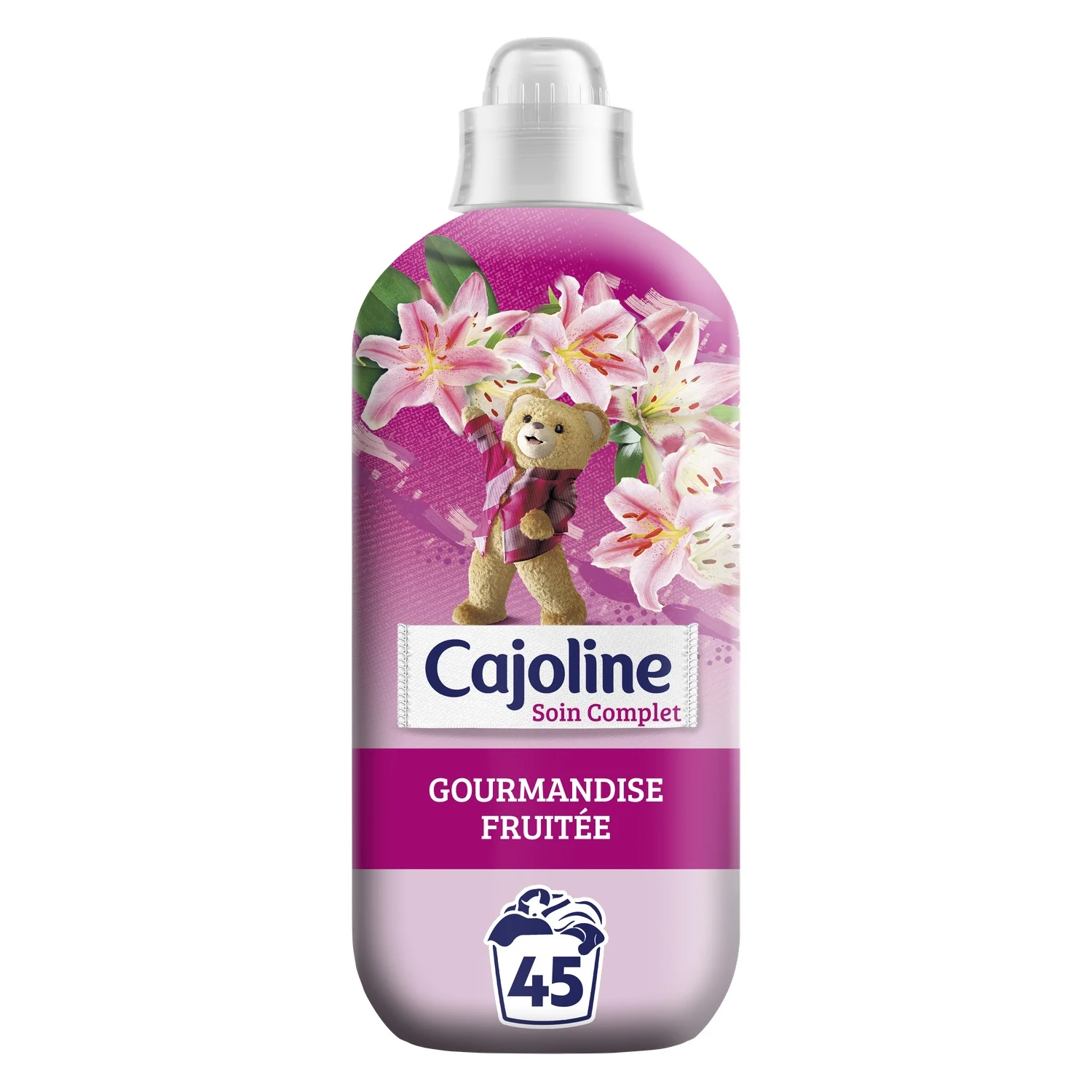 45 doses d'adoucissant au parfum de gourmandise fruitée