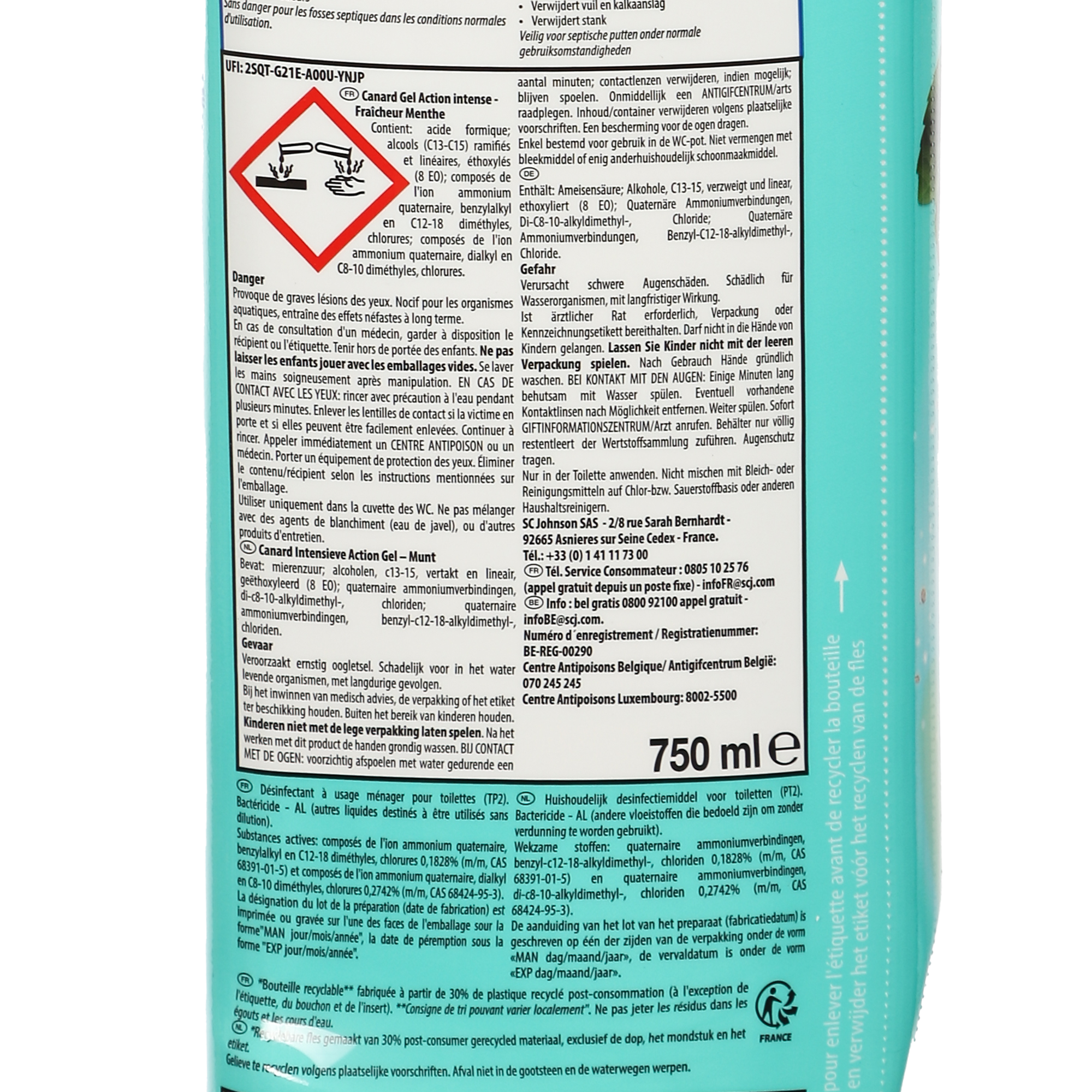 Gel WC action intense fraîcheur menthe glaciale