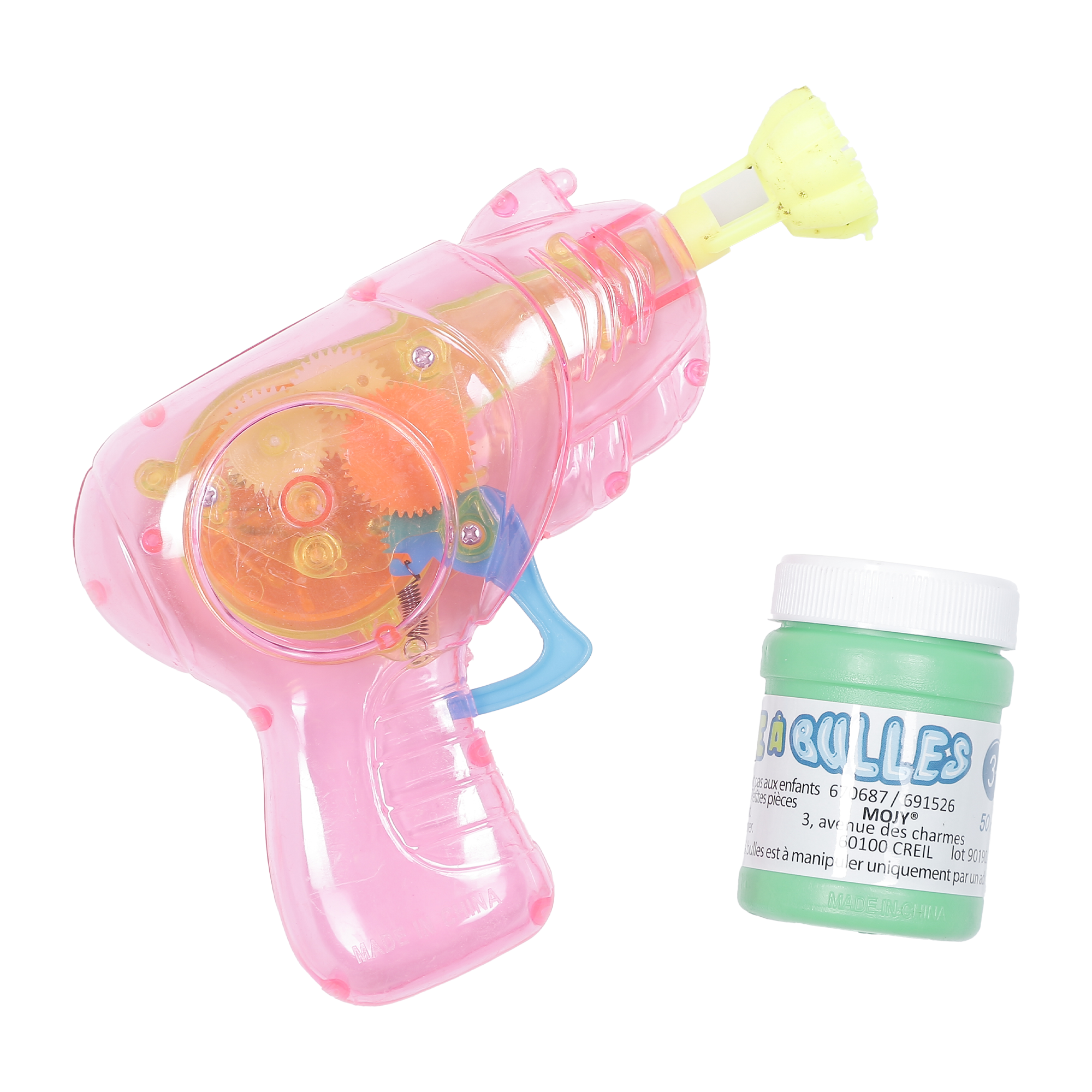 Mini pistolet à bulles avec lumière 13 cm