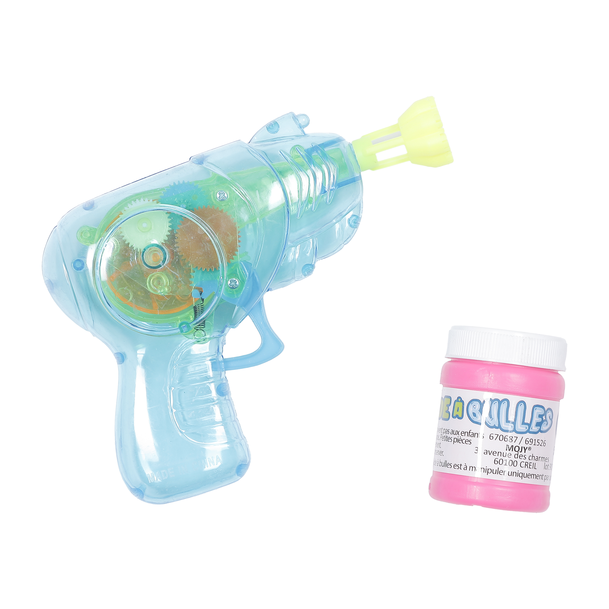 Mini pistolet à bulles avec lumière 13 cm