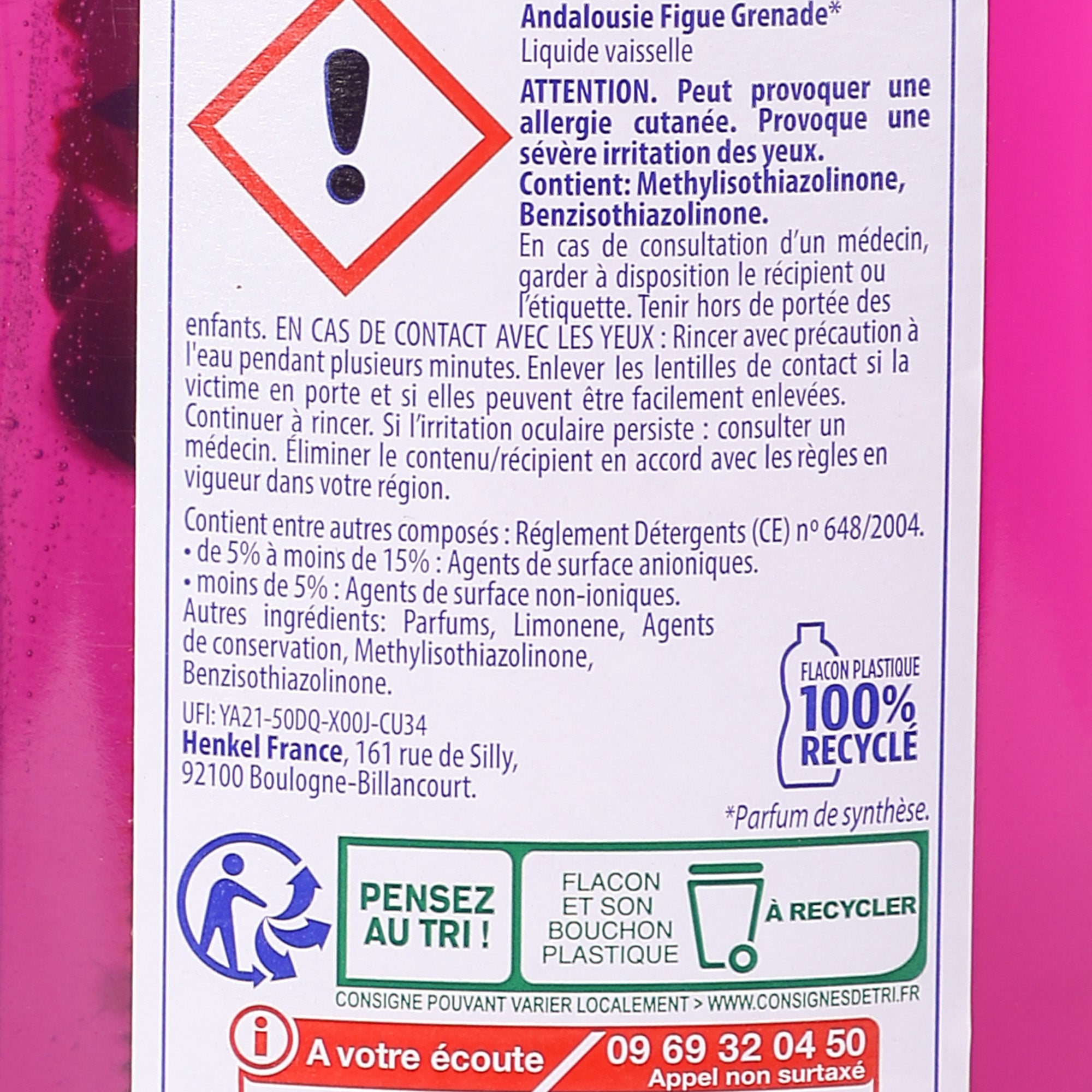 Liquide vaisselle secret du monde à la figue et à la grenade