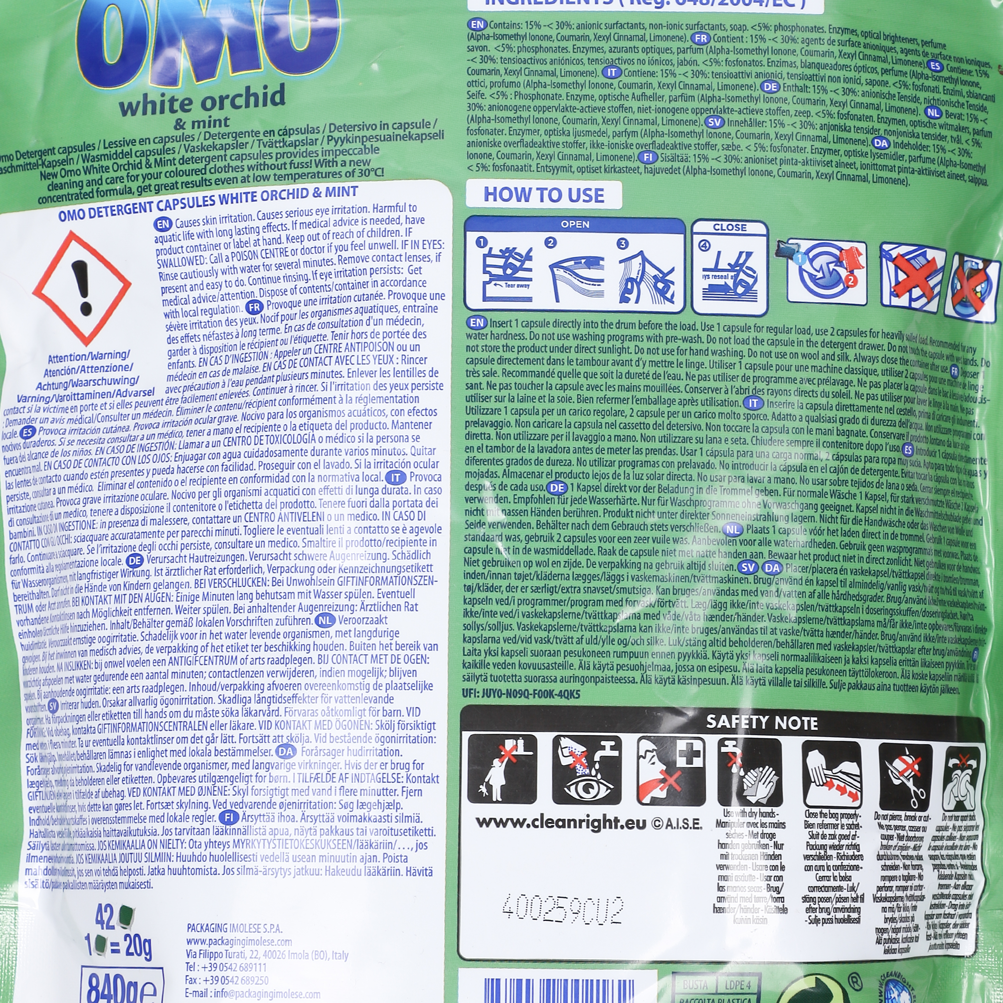 42 capsules lessive white orchid