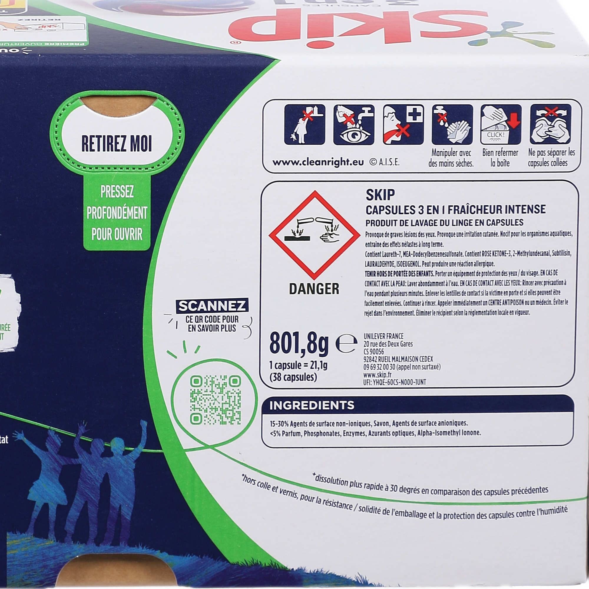 38 capsules 3 en 1 fraîcheur intense
