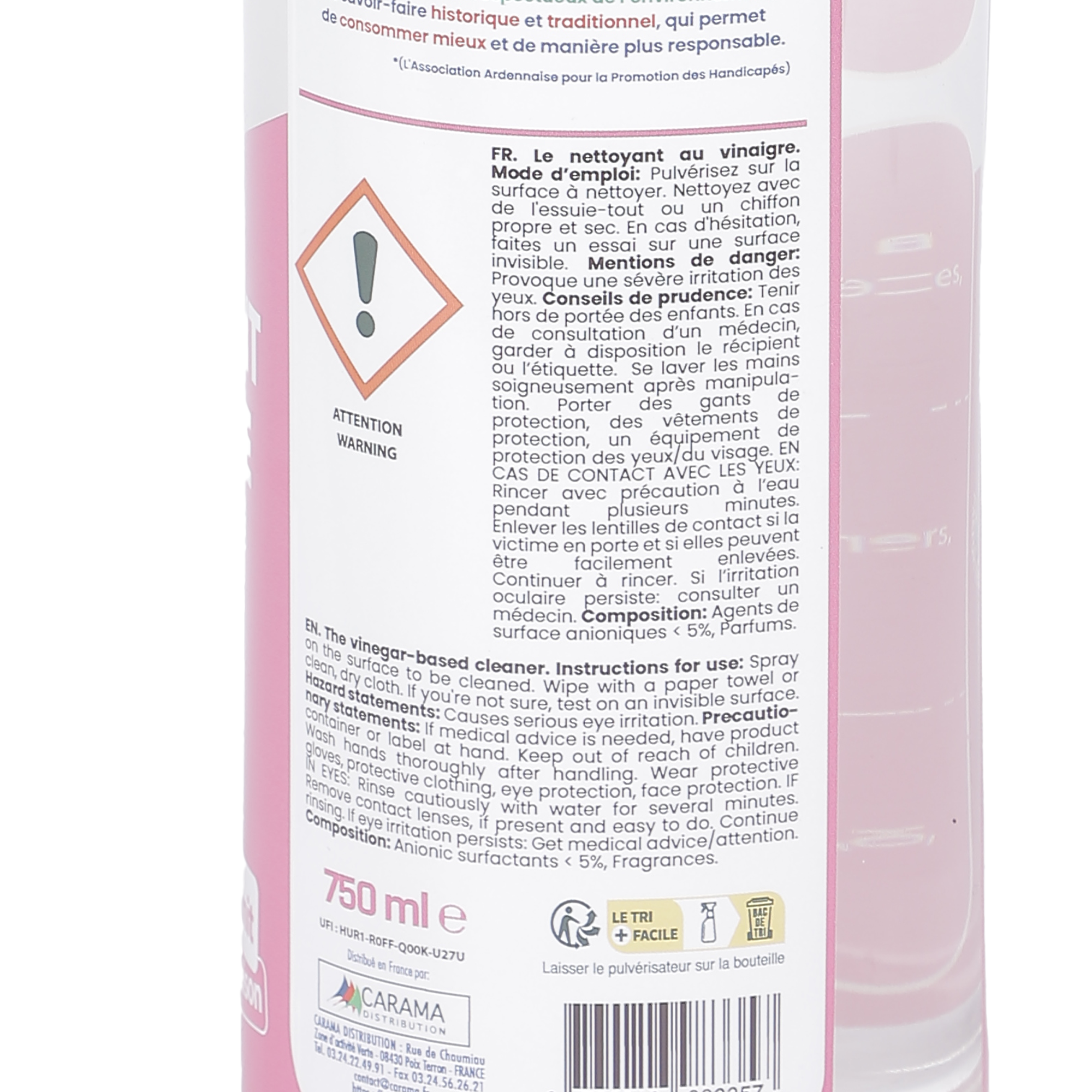 Spray nettoyant vinaigre multi usages aux fruits rouges