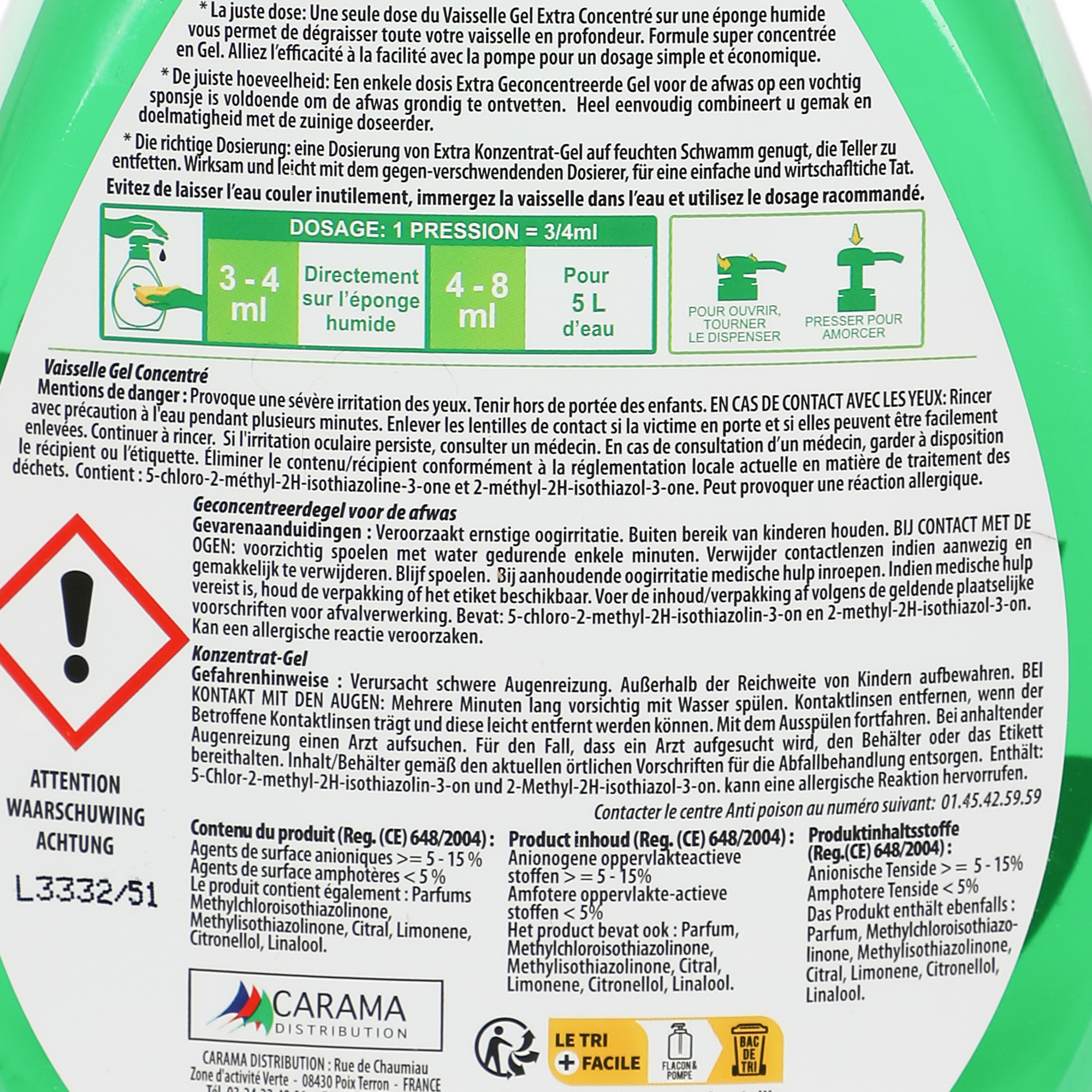 Gel vaisselle concentré au citron vert