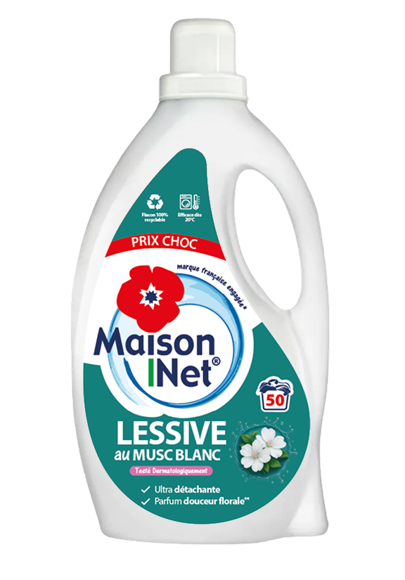 Lessive liquide 50 doses musc blanc
