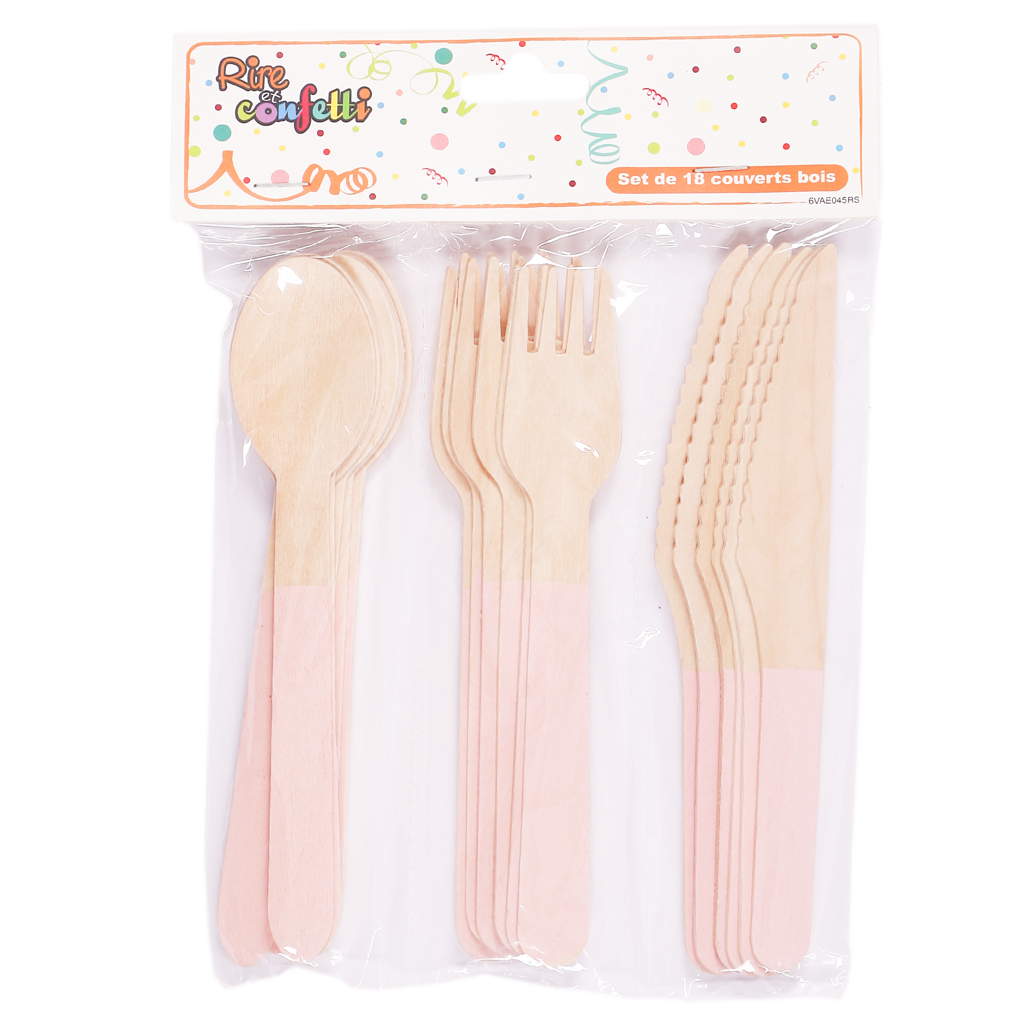 Set de 18 couverts en bois rose