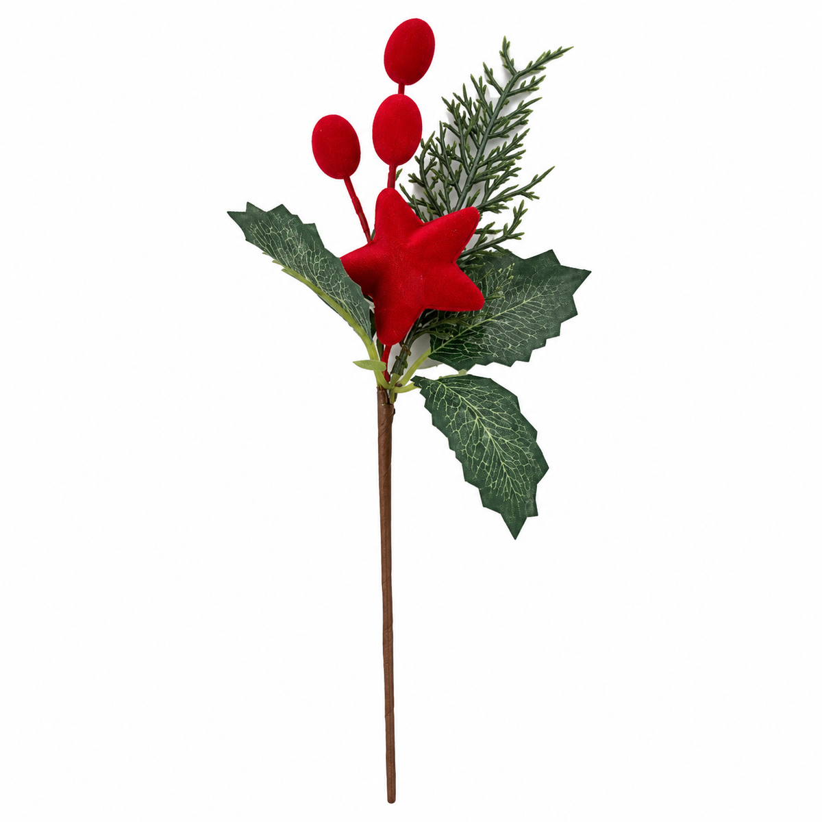 Branche de Noël velours – 28 cm