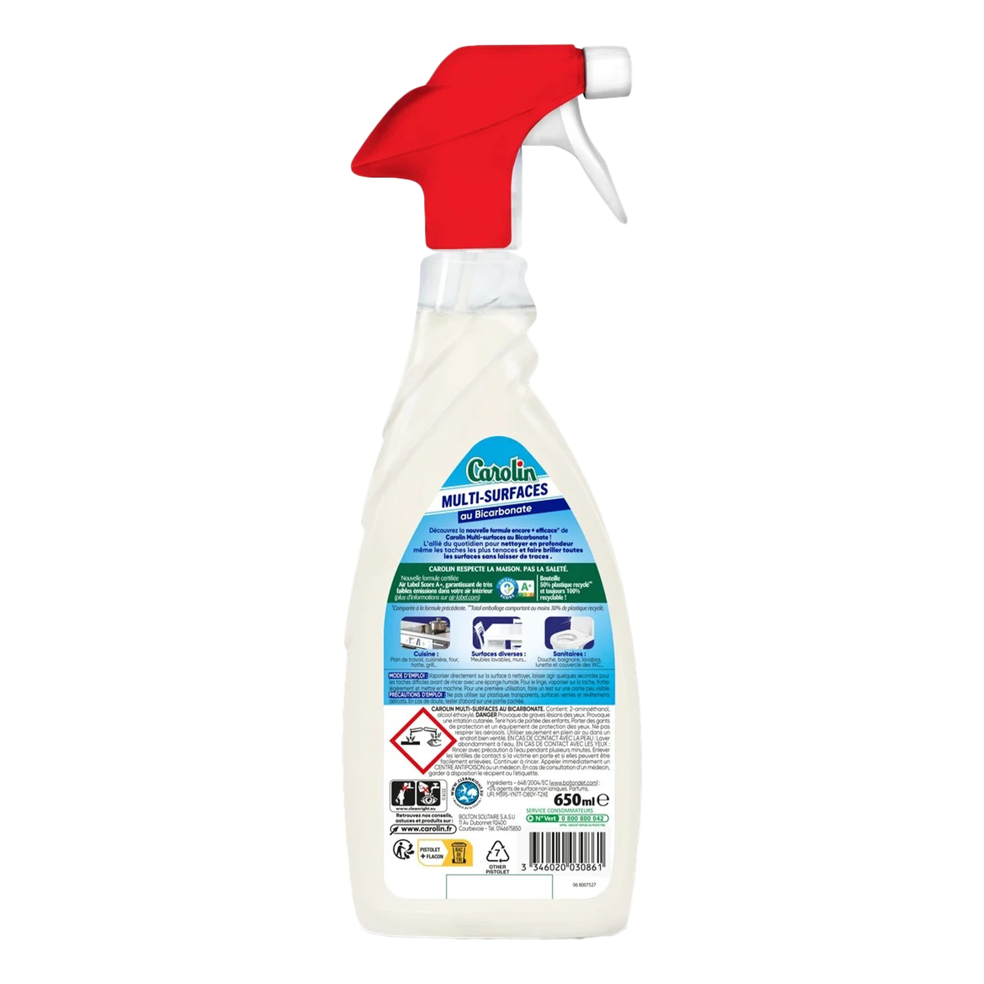 Spray nettoyant multi-surfaces au bicarbonate