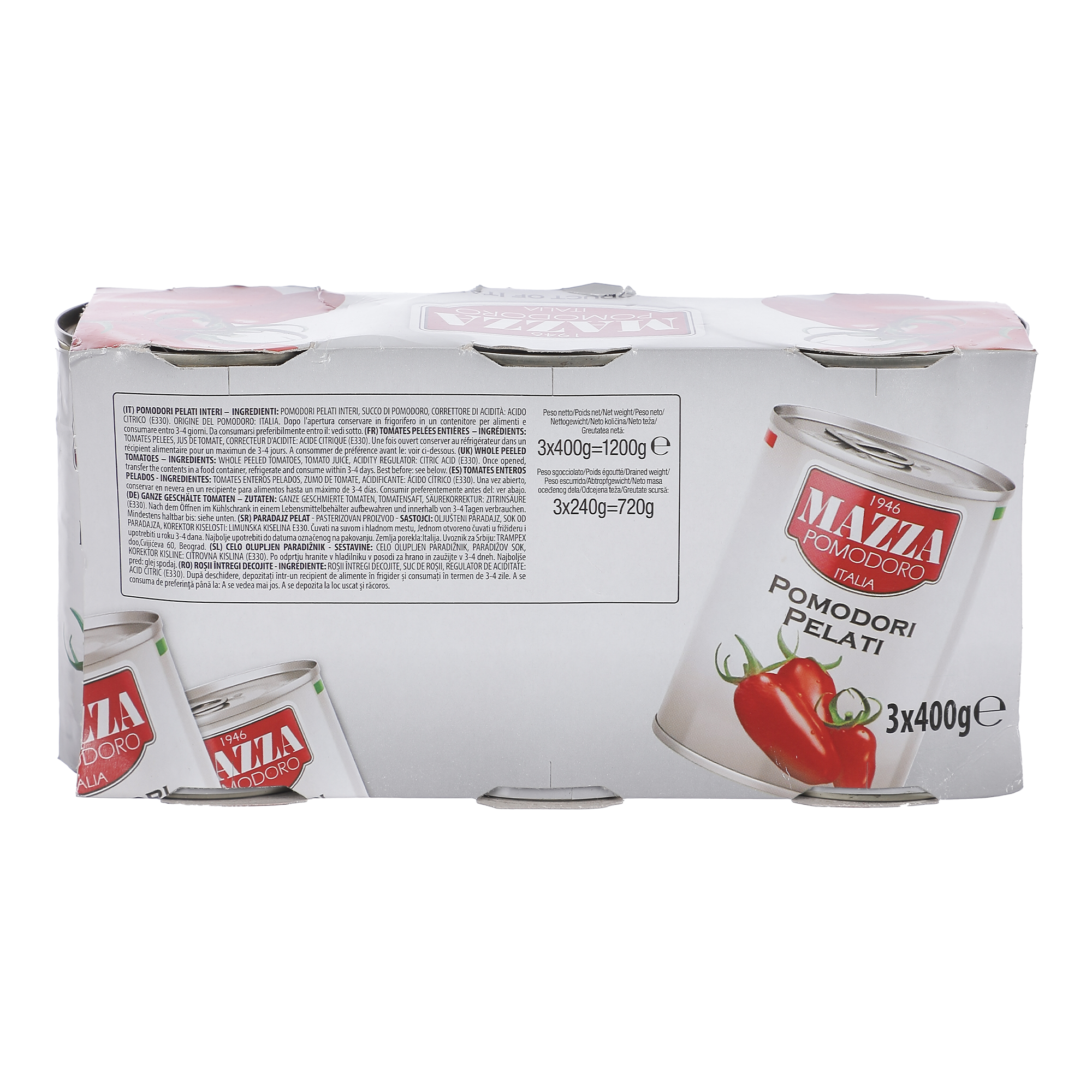 Lot de 3 boîtes de tomates pelées entières