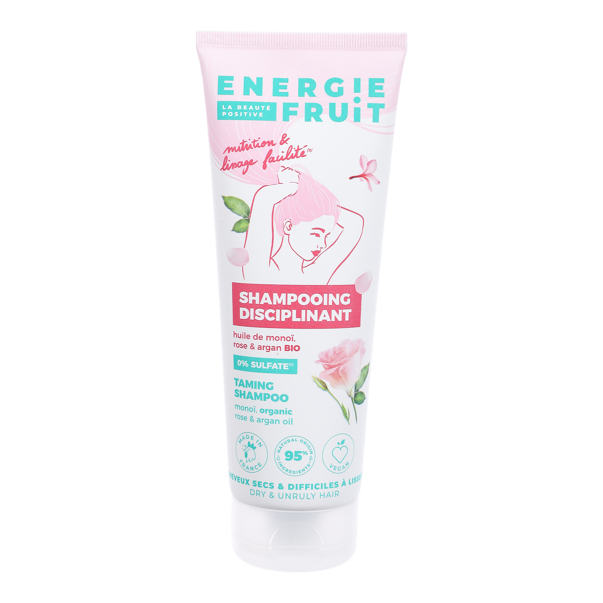 Shampoing disciplinant huile de monoï rose et argan
