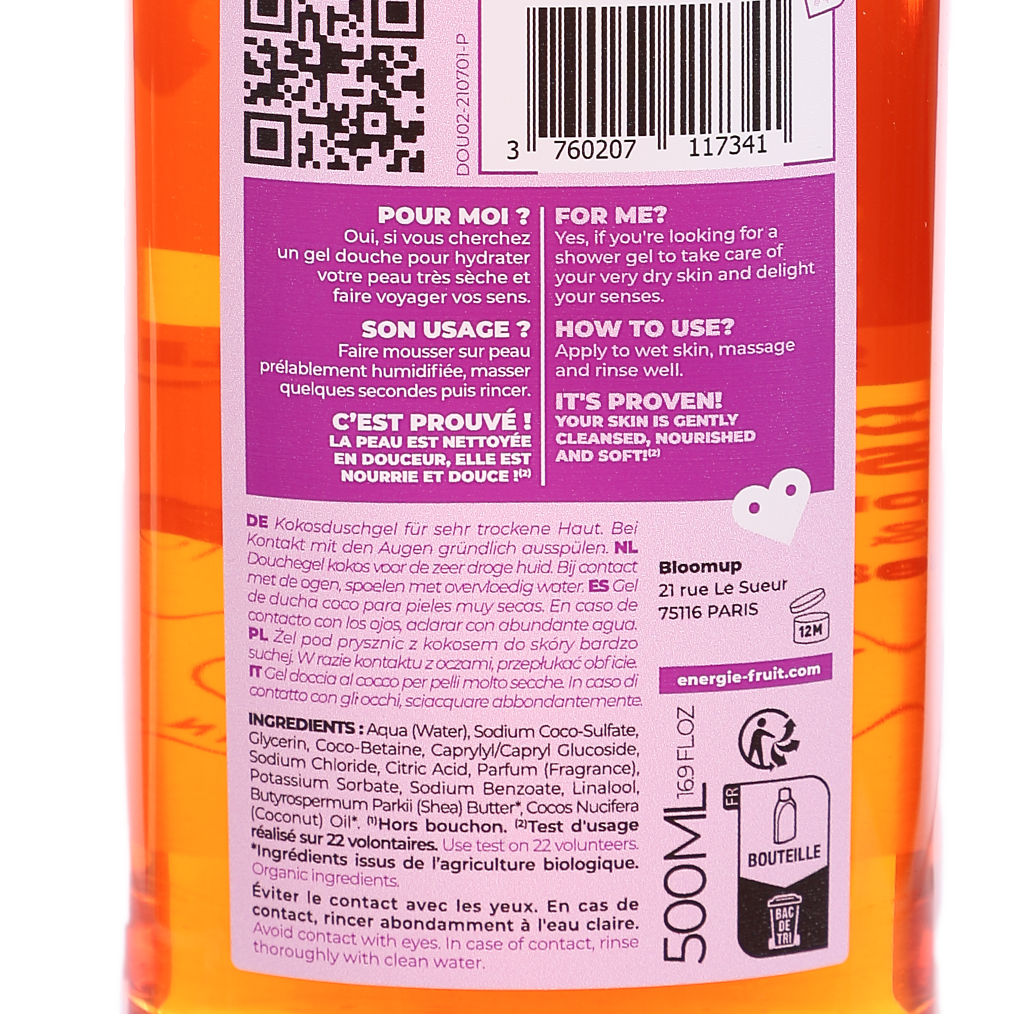 Gel douche coco huile de coco et beurre de karité
