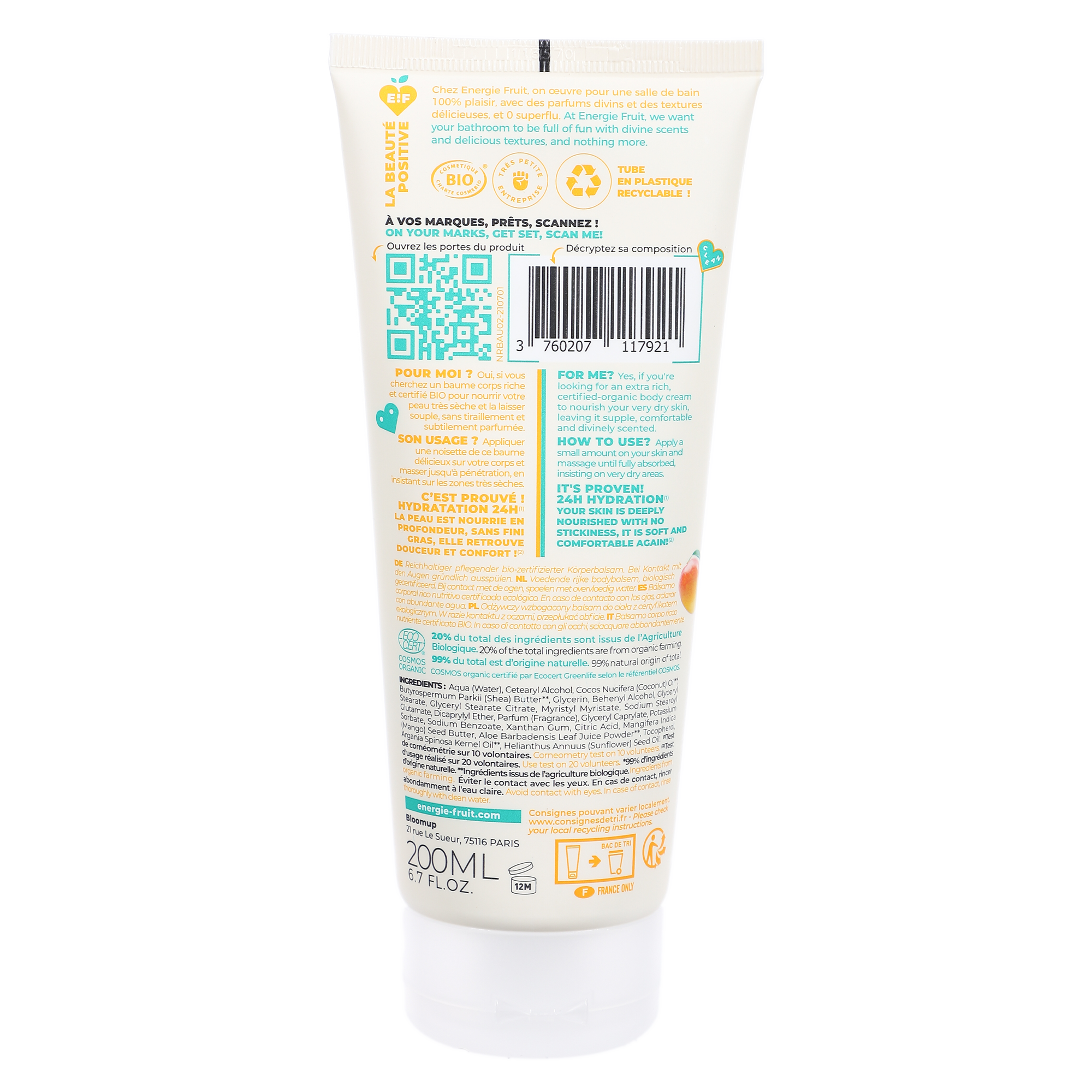 Beurre nourrissant mangue et huile d'argan