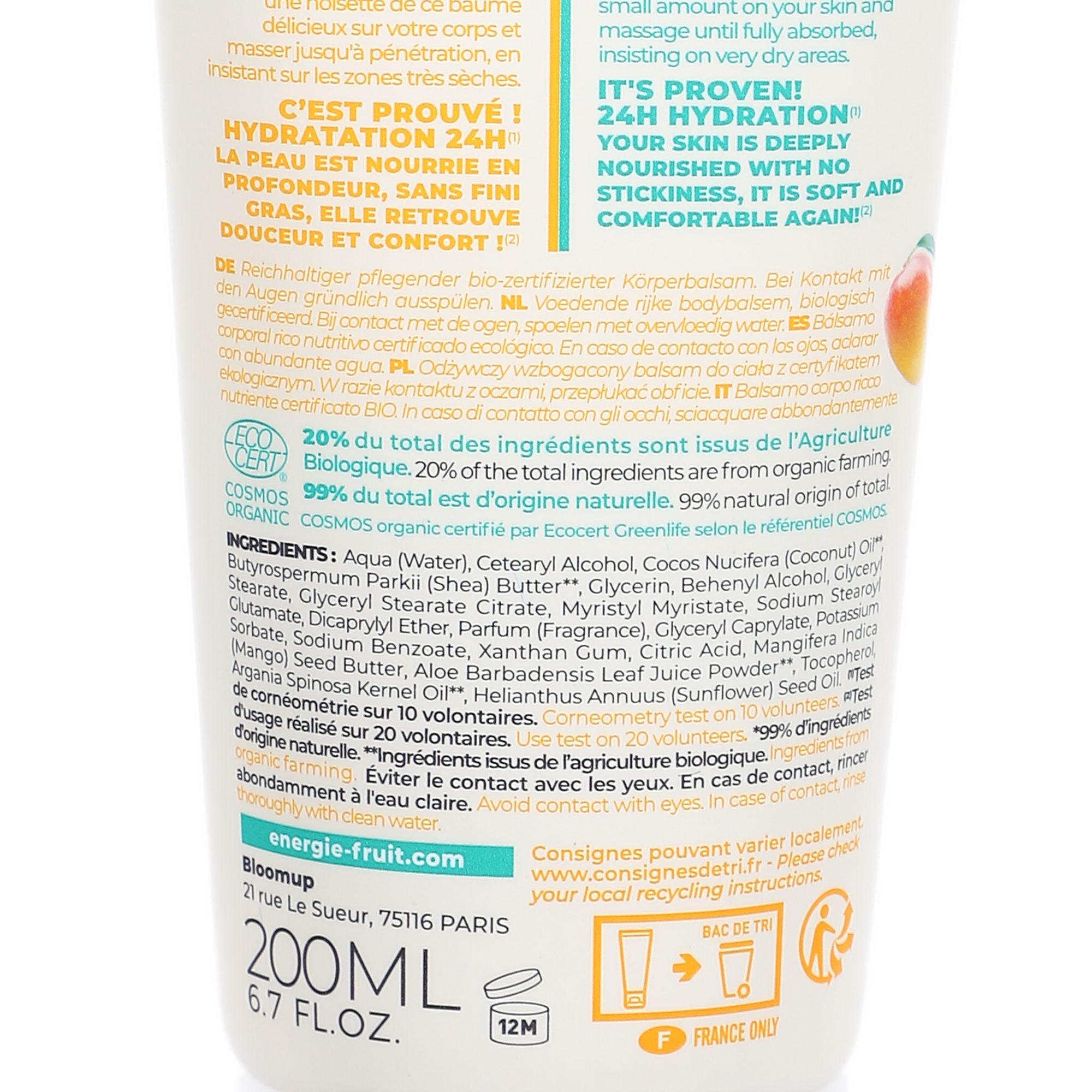 Beurre nourrissant mangue et huile d'argan