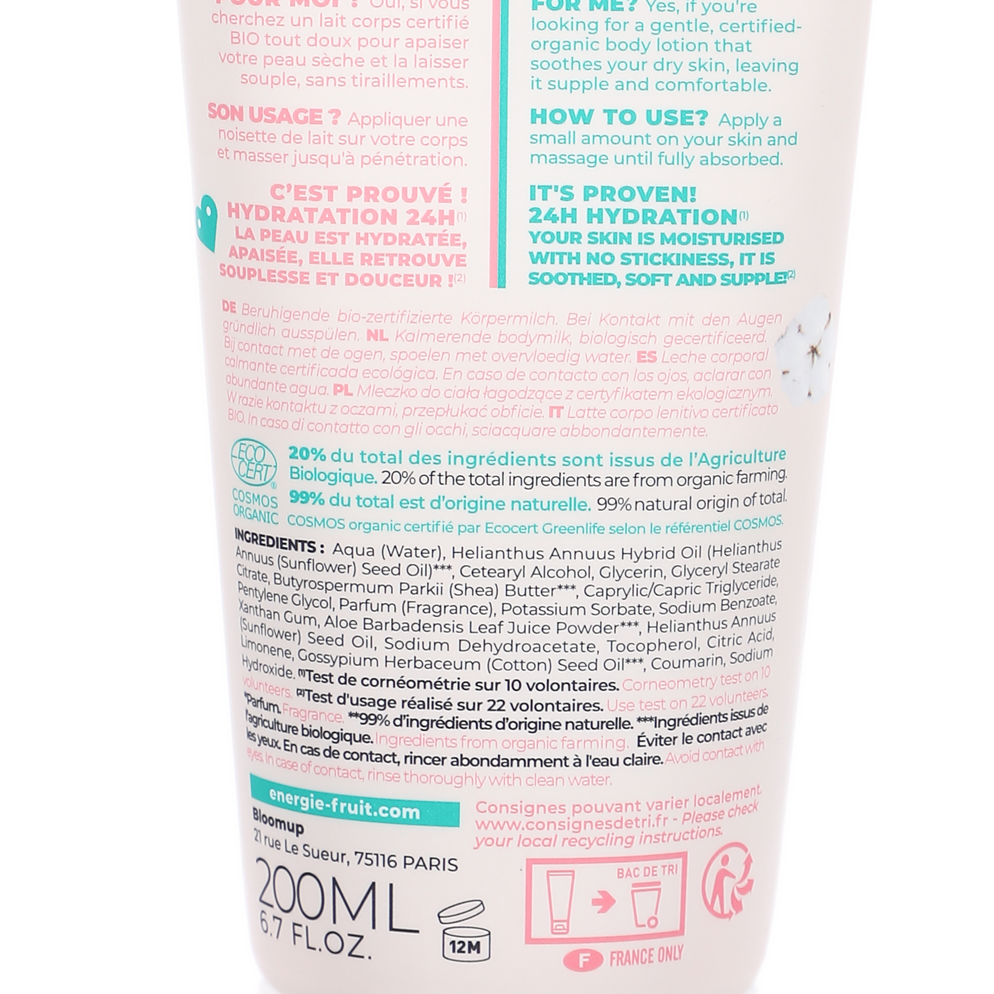 Lait corps doux apaisant fleur de coton