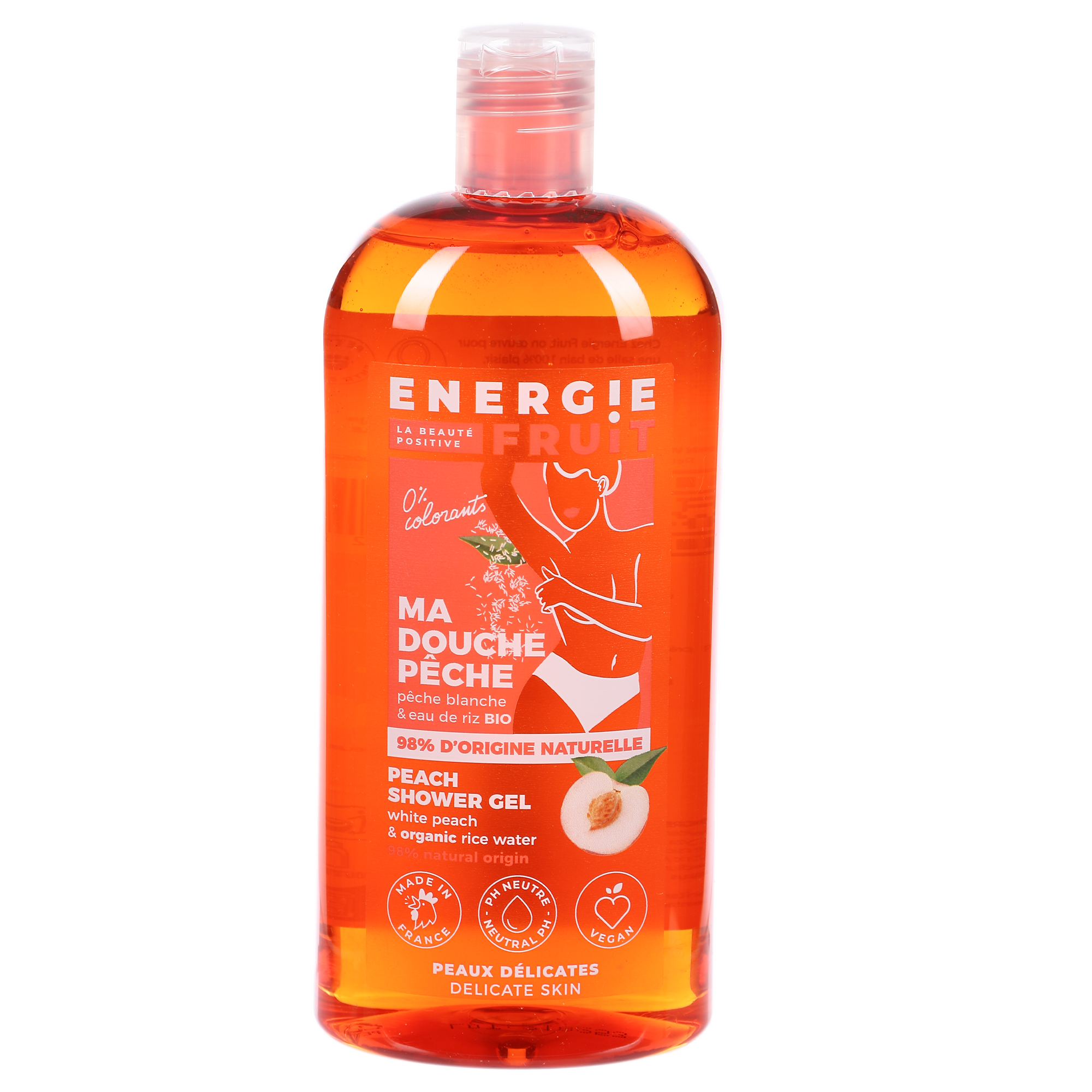 Gel douche pêche blanche et eau de riz